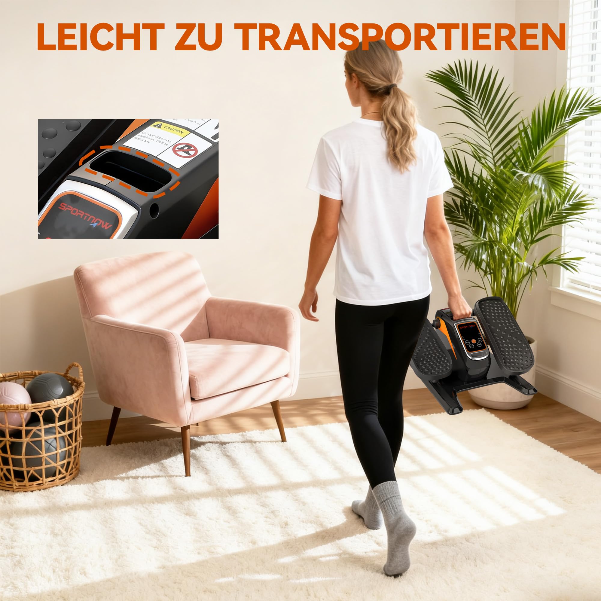 SPORTNOW Mini Ellipsentrainer Elektrische Crosstrainer Untertisch Im Sitzen | Für Zuhause, Leise, Mit LED-Display, Fernbedienung, 12 Geschwindigkeiten, Auto- und Manuellen Modi, Pedaltrainer Senioren