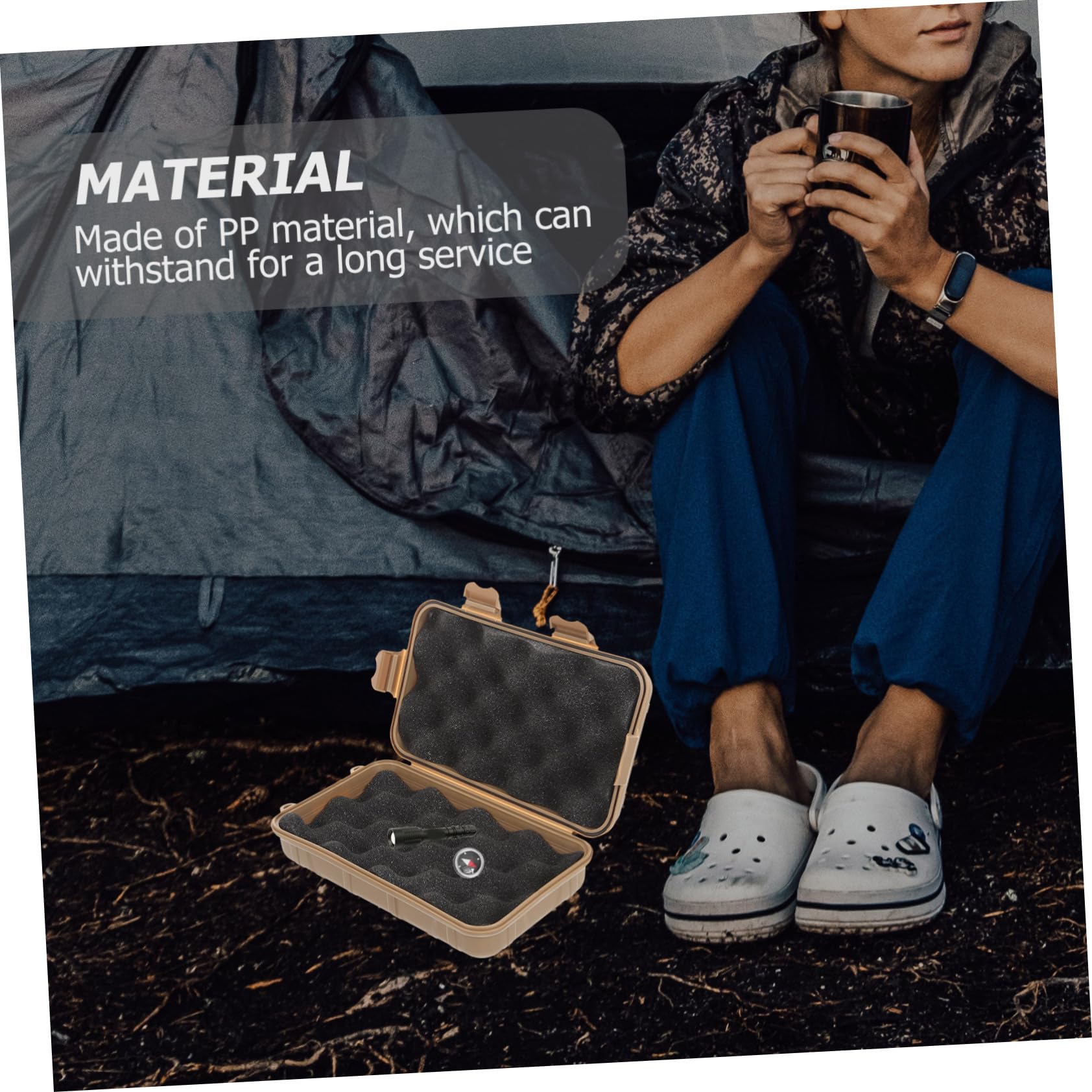 ibasenice Survival Aufbewahrungsbox Stoßfeste und wasserdichte Outdoor Box für Camping und Feldüberleben Kompakt und Tragbar für Ihre