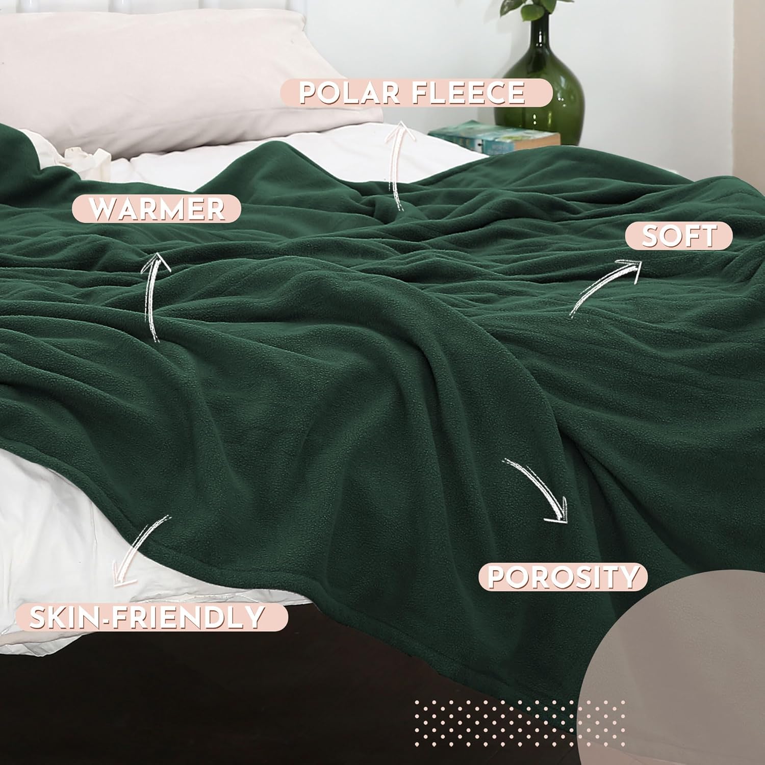 Electric Heated Blanket Full Size 72"x84" Microplush Cover Blanket 4 Heat Settings & 10 Hours Auto Off, Cozy & Breathable, Warm All Night, Grass Green - Image 3