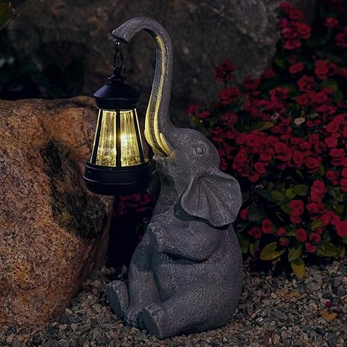 Miniatura 6 de DiliComing Estatua de jardín de dragón solar, lindo dragón bebé sosteniendo un tarro solar, decoración de césped al aire libre, escultura de dragón