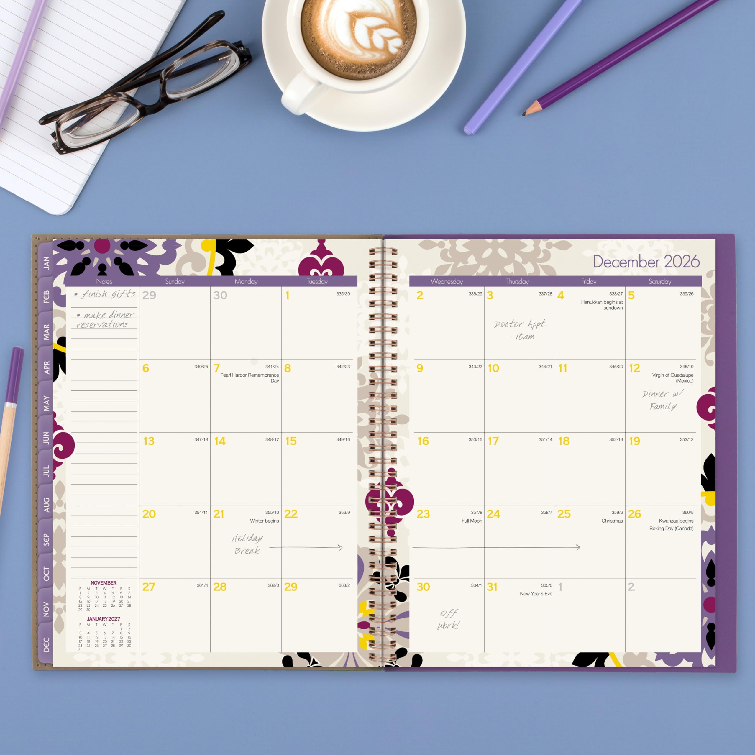Cambridge 2025 Weekly & Monthly Planner - 5.5x8.5 Inch Small Glacier Design With Stickers - View #6