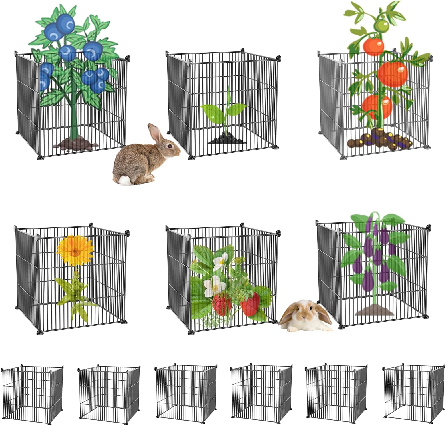 Garden Chicken Wire Cloche Plant Protectors, DIY Black Plant Cages For Plants and