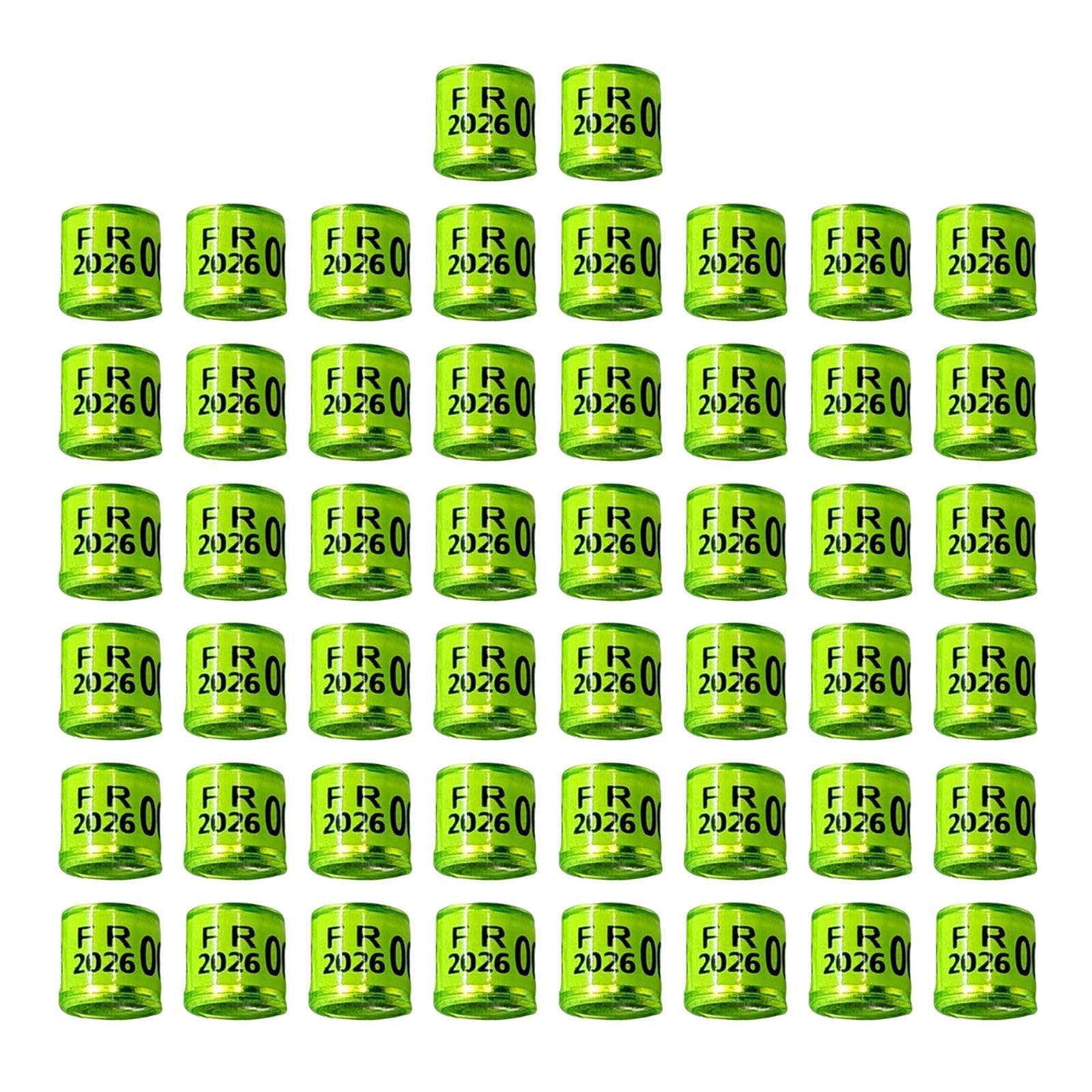 Sharplace 50 Piezas Anillas para Palomas Bandas Identificadoras para Patas de Pájaros Anillos Reutilizables para Control de Aves Material de Aluminio Y Plástico, Verde Claro — view 7