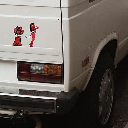 Miniatura 3 de 5.1 pulgadas 4 piezas para sexy anime chica diablo pegatina vinilo impermeable ventana tronco portátil calcomanías para motocicleta, cámper,