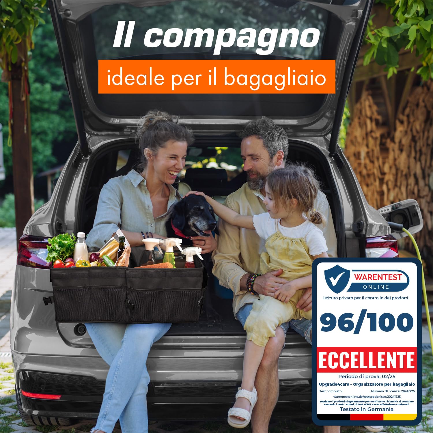 Upgrade4cars Organizer Bagagliaio Auto Grande | Borsa Porta-oggetti da Baule Universale | Organizzatore Portabagagli | Contenitore Cofano Macchina Pieghevole | Accessori Viaggio Gadget Utili