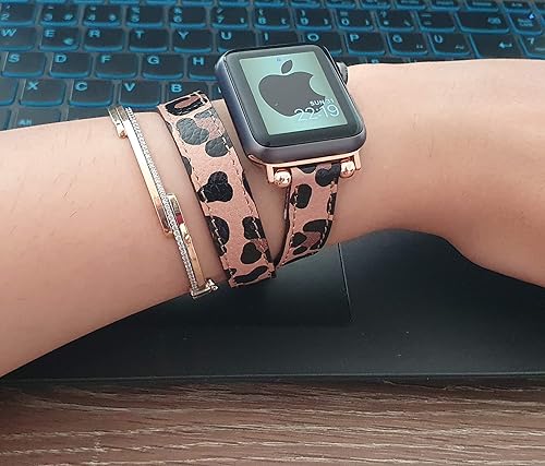 Miniatura 3 de Leaopard iWatch Series Ultra, 9, 8, 7...1 Compatible with Apple Watch Band Double Wrap Leather Strap for women 38mm 40mm 41mm 42mm 44mm, 45mm, 49mm,