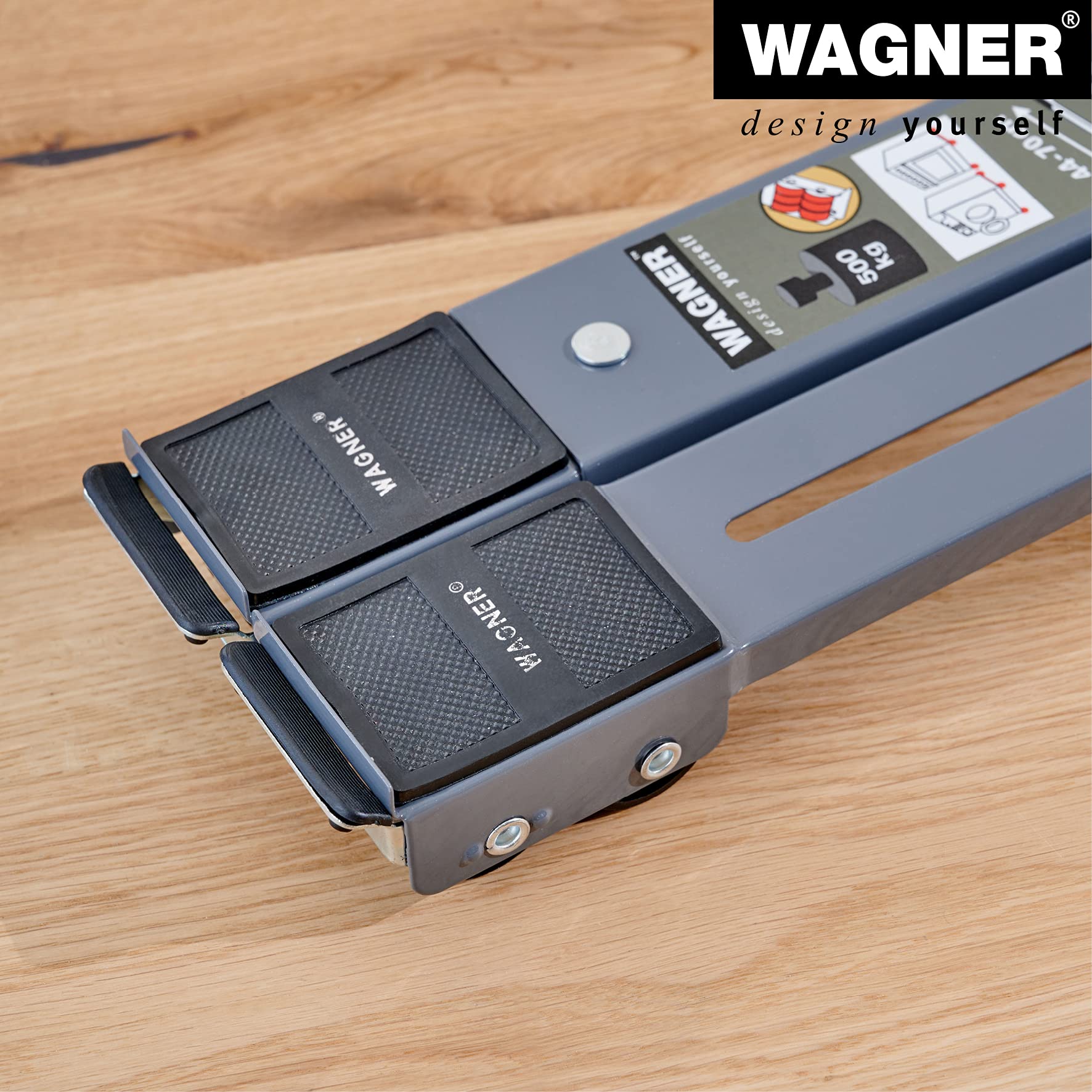 WAGNER Pomoc transportowa MM 1199 I 44-70 cm regulowana powierzchnia ładunkowa – nośność 500 kg – idealna do różnych rozmiarów transportowanych towarów I blokada I bardzo wytrzymała I chroniony