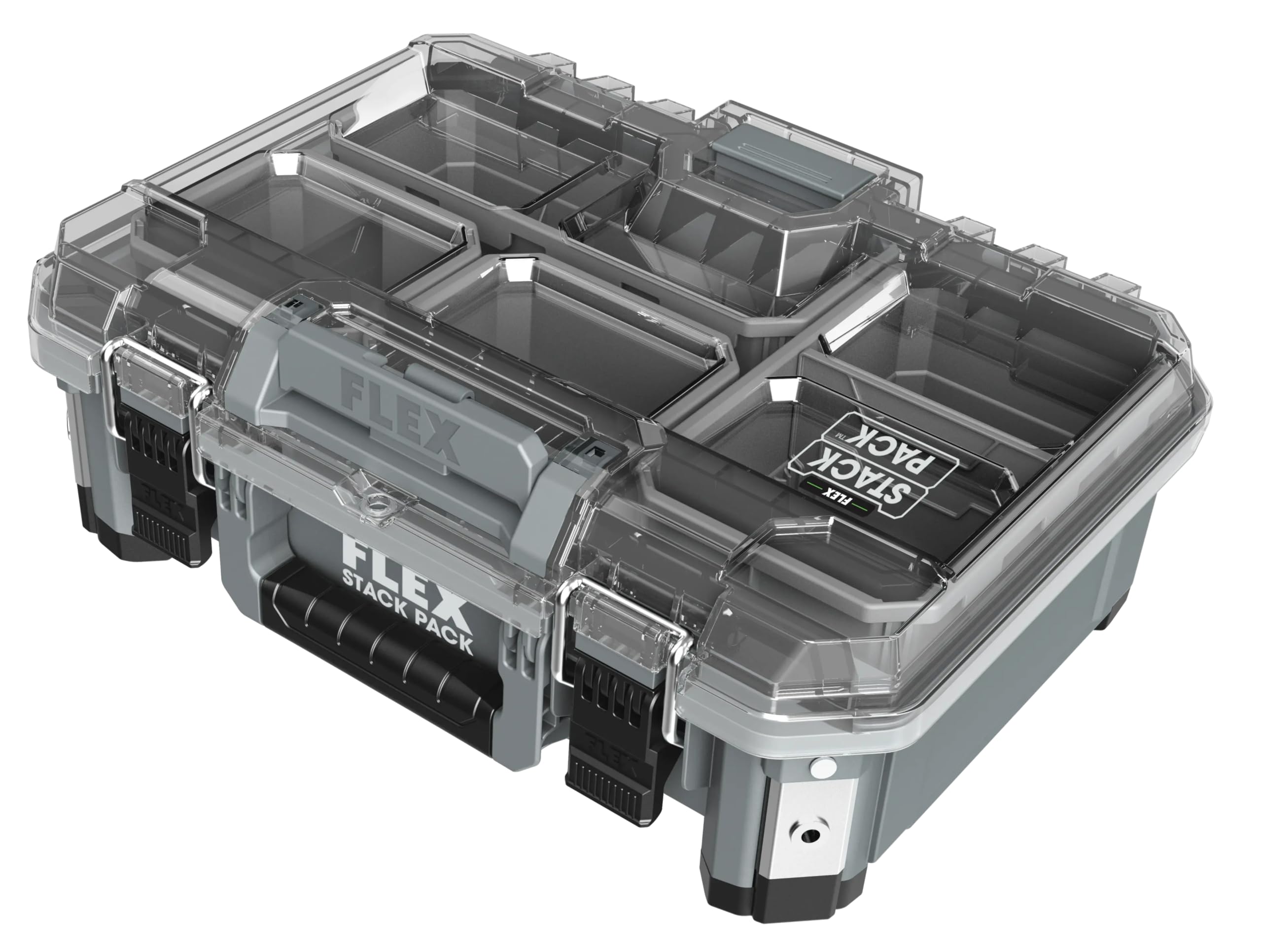 Flex Walizka transportowa Small Organizer STACK (z odpornego na uderzenia tworzywa sztucznego, dł. x szer. x wys. 276 x 377 x 143 mm, z metalowym zamknięciem ryglowym, walizka narzędziowa) 531468