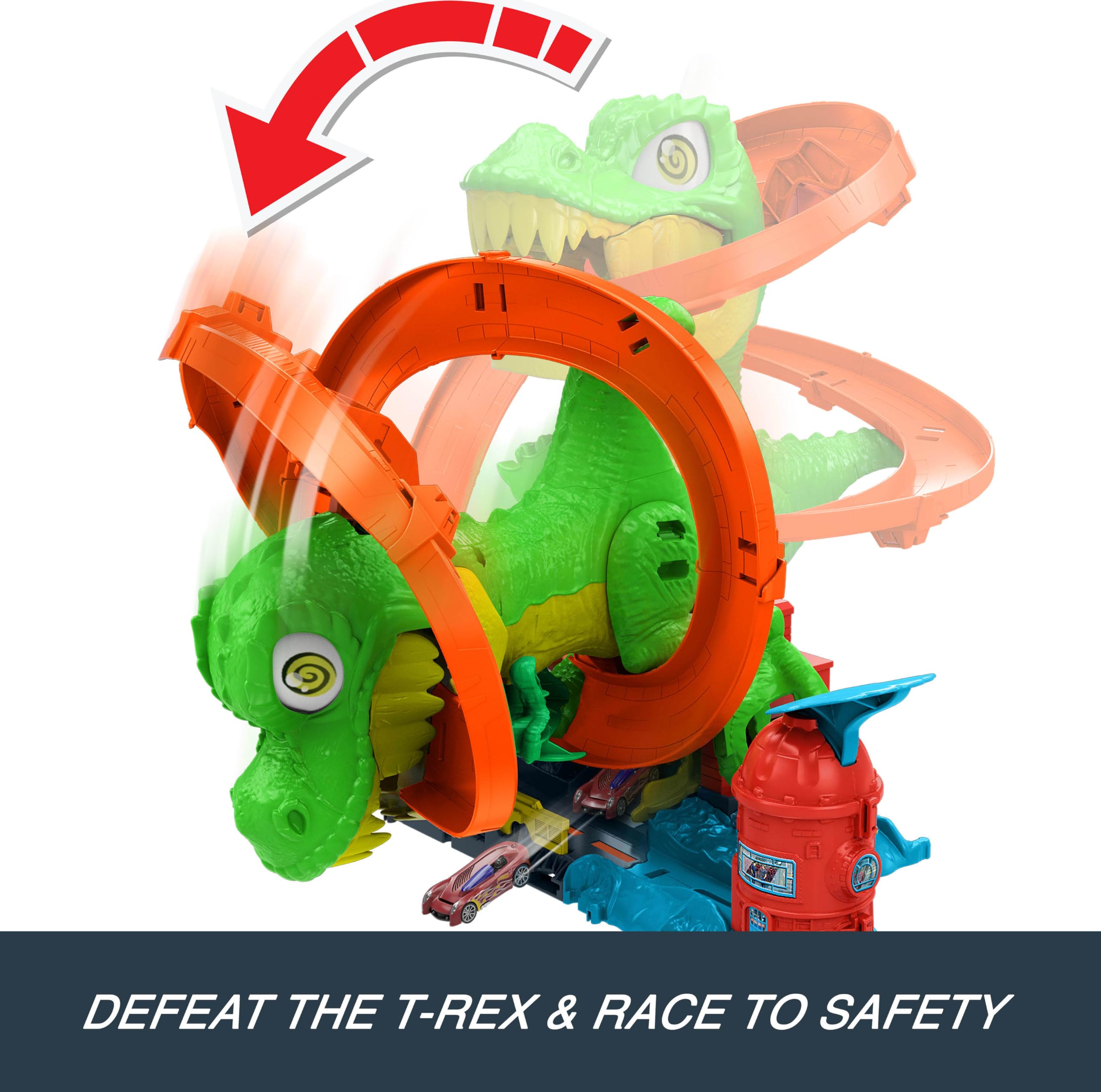 Hot Wheels T-Rex Blaze Battle Playset - Dinosaur Toy -6