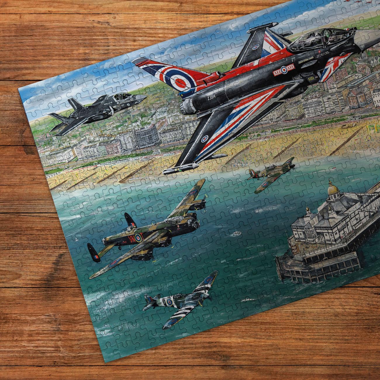 Gibsons Airshow Over Eastbourne 500 Piece Jigsaw Puzzle for Adults, RAF Aircraft Display Artwork by Matthew Emeny - Image 3