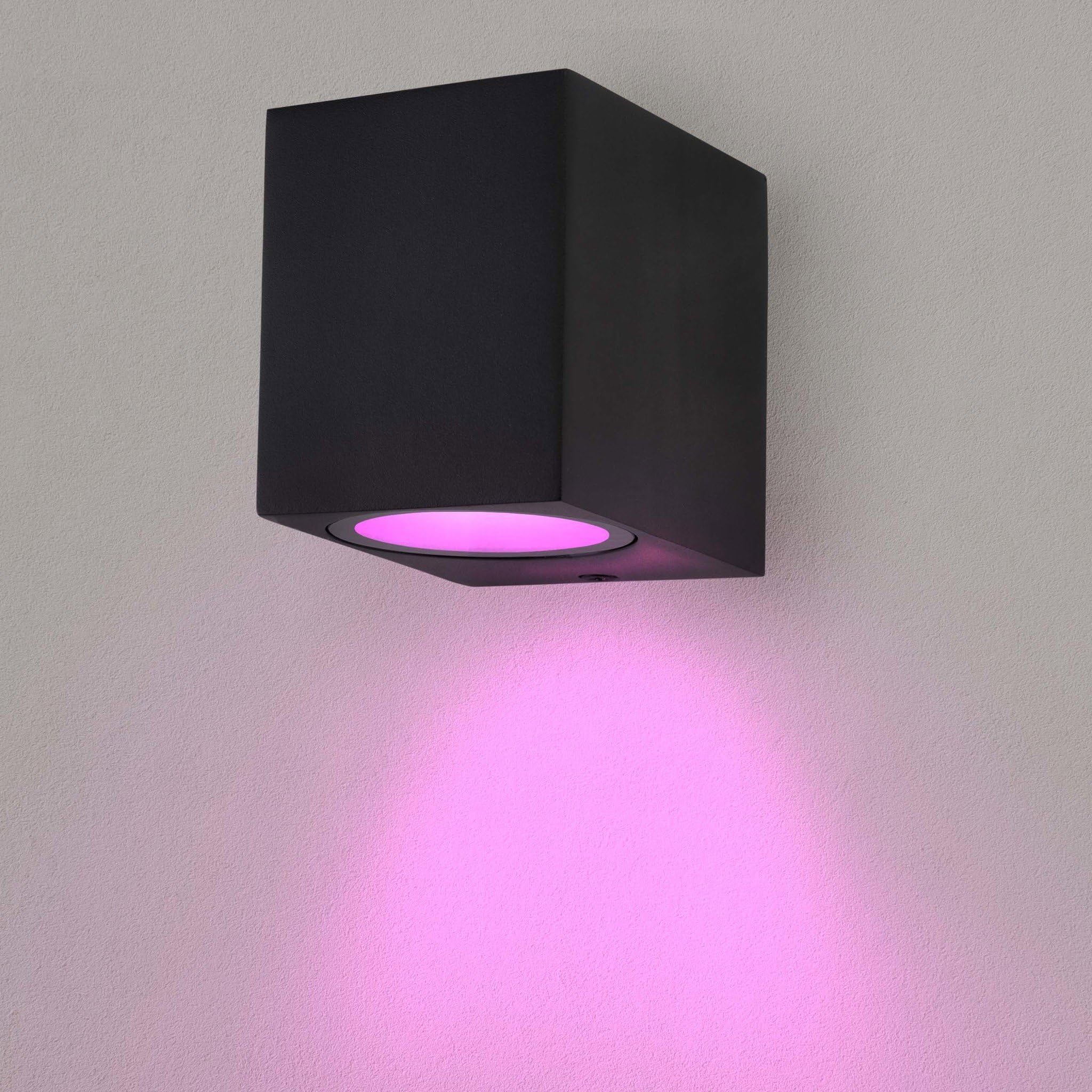 Ledvion Black - Smart Led Wall Light San Diego, Rgbww, Ip54, Indoor/Outdoor, Outdoor Lamp, Garden Lighting