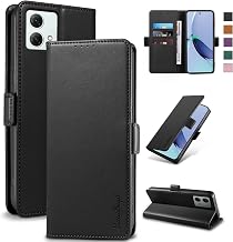 Wallet Flip Case for Motorola Moto G84 - [RFID Blocking] Luxury PU Leather Card Holder Magnetic Phone Cover with Kickstand,Shockproof Protective Case,Black