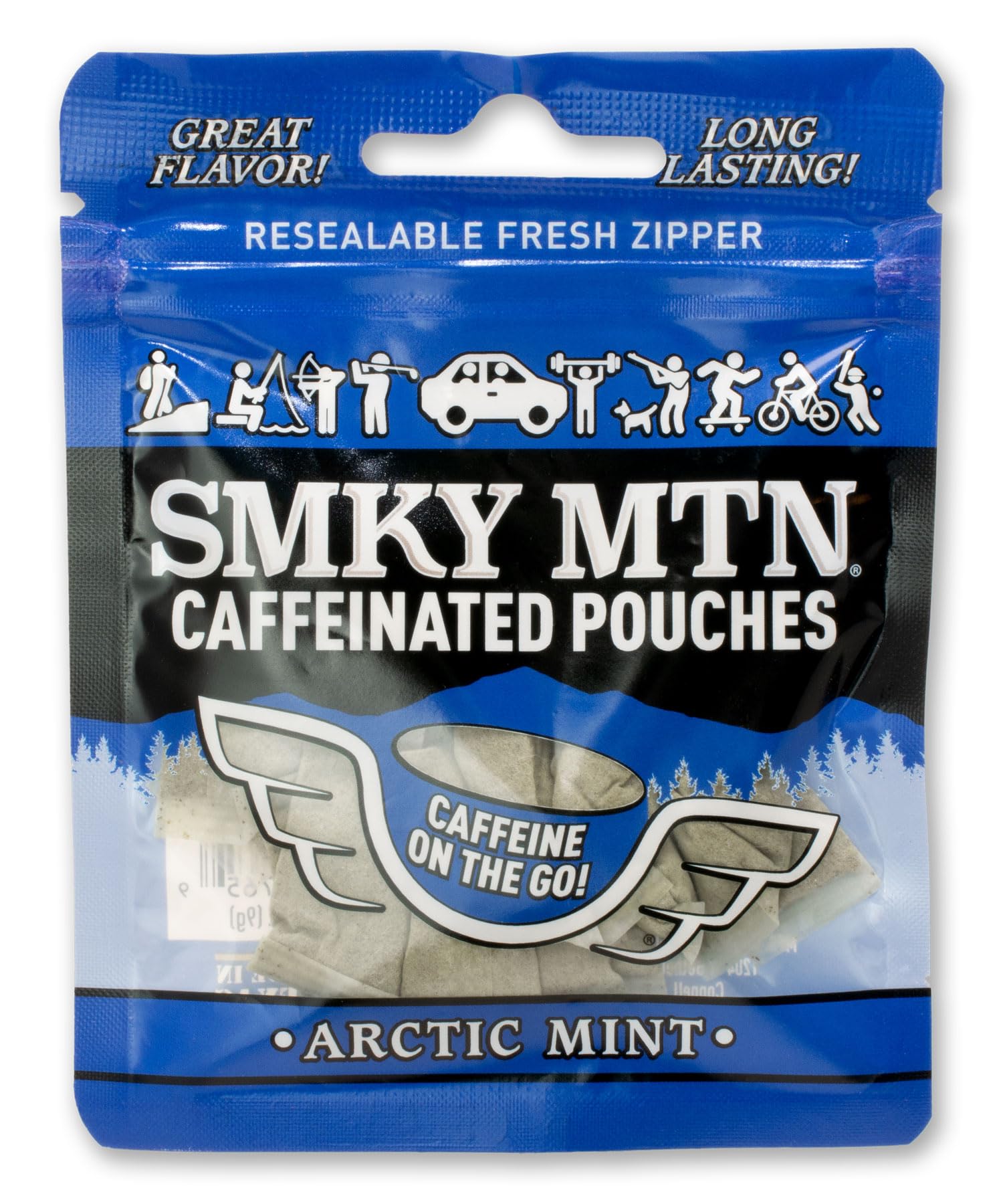 SMOKEY MOUNTAIN Caffeinated Pouch-in-Pouch, Arctic Mint, 1 Pack
