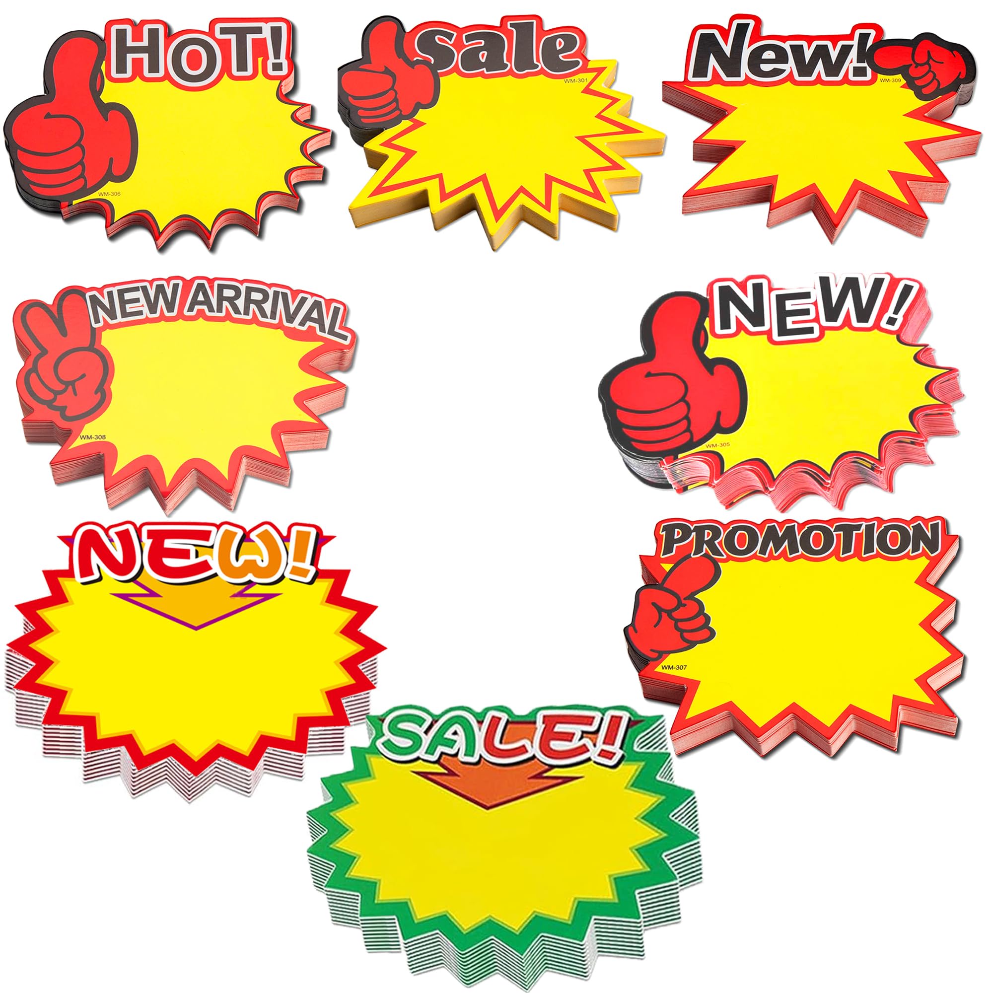 FACATH 80Pcs Fluorescent Star Sale Signs, 8 Colors Starburst Retail Price Tags Labels, Neon Display Sign Cards, Paper Sale Discount Label for Retail Store Shop Grocery Supermarket Party Favors