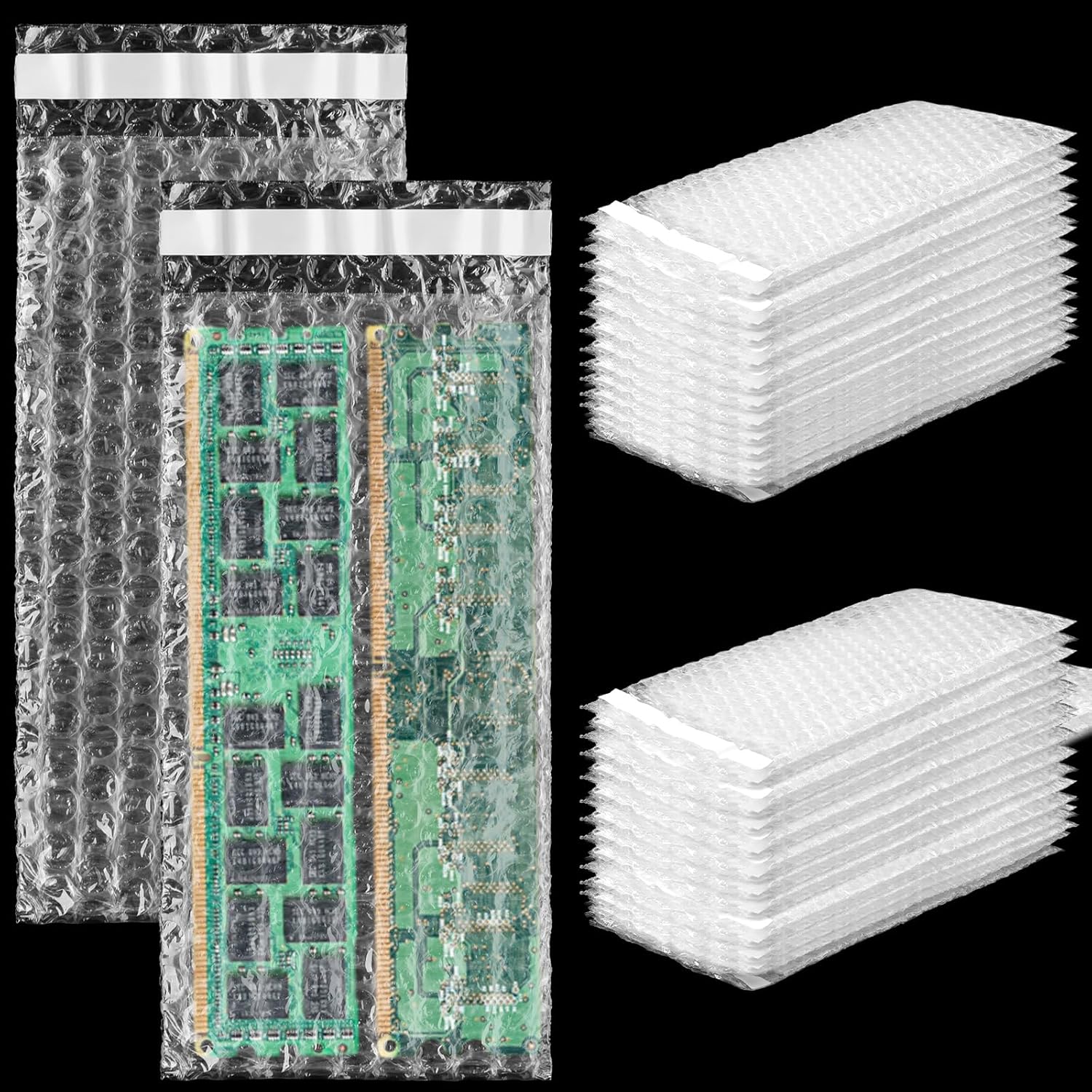 Frienda 300 Pcs Clear Self Sealing Bubble Cushion Bags Double Wall Bubble Pouch Bag Plastic Shockproof Protective Packing for Small Business Moving Shipping Packaging Storage(4" X 8")