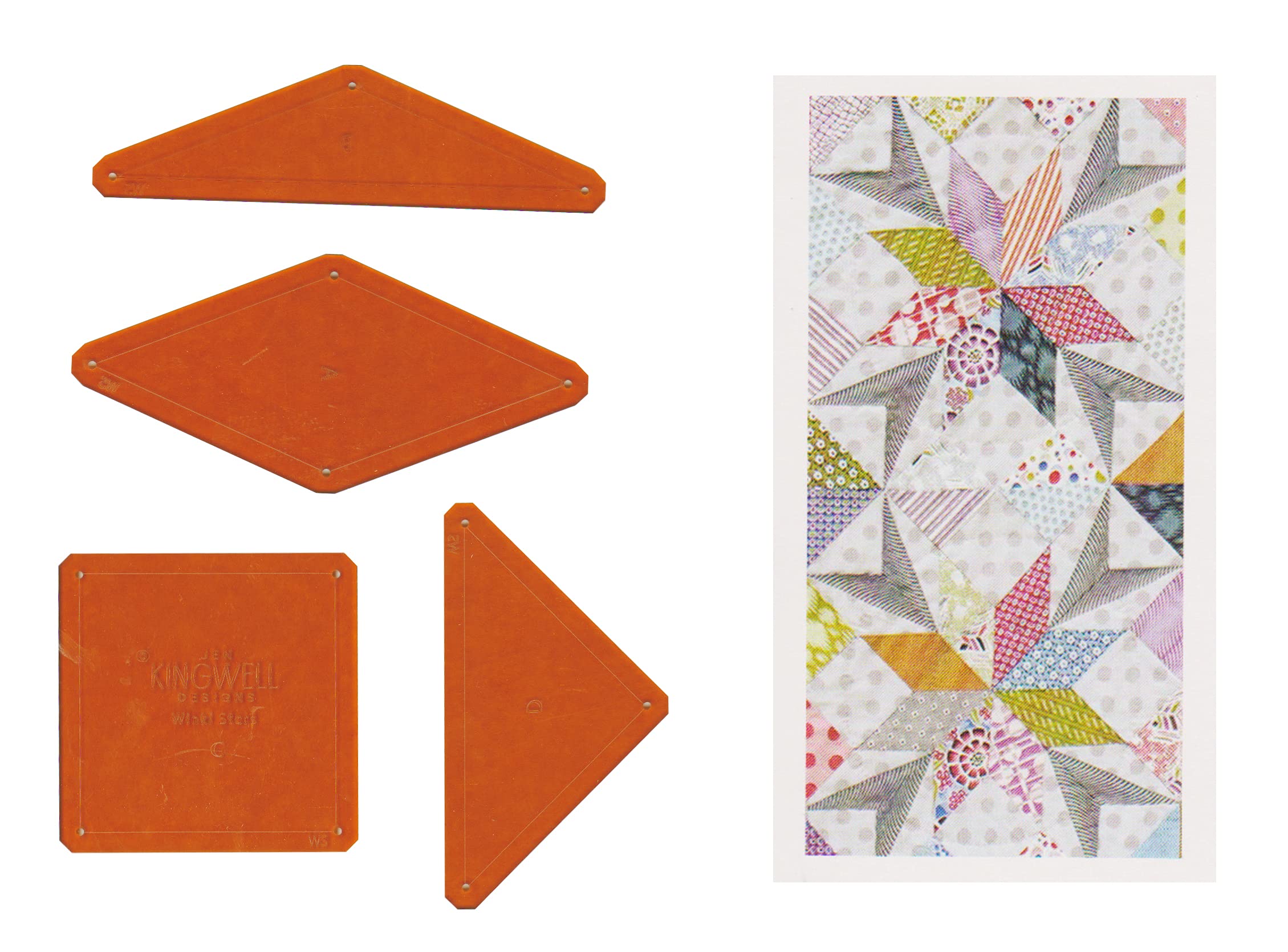 Jen KingwellAcrylic Template Set - Winki Stars (for use with a Pattern Found in Jen Kingwell's Quilt Recipes Book)
