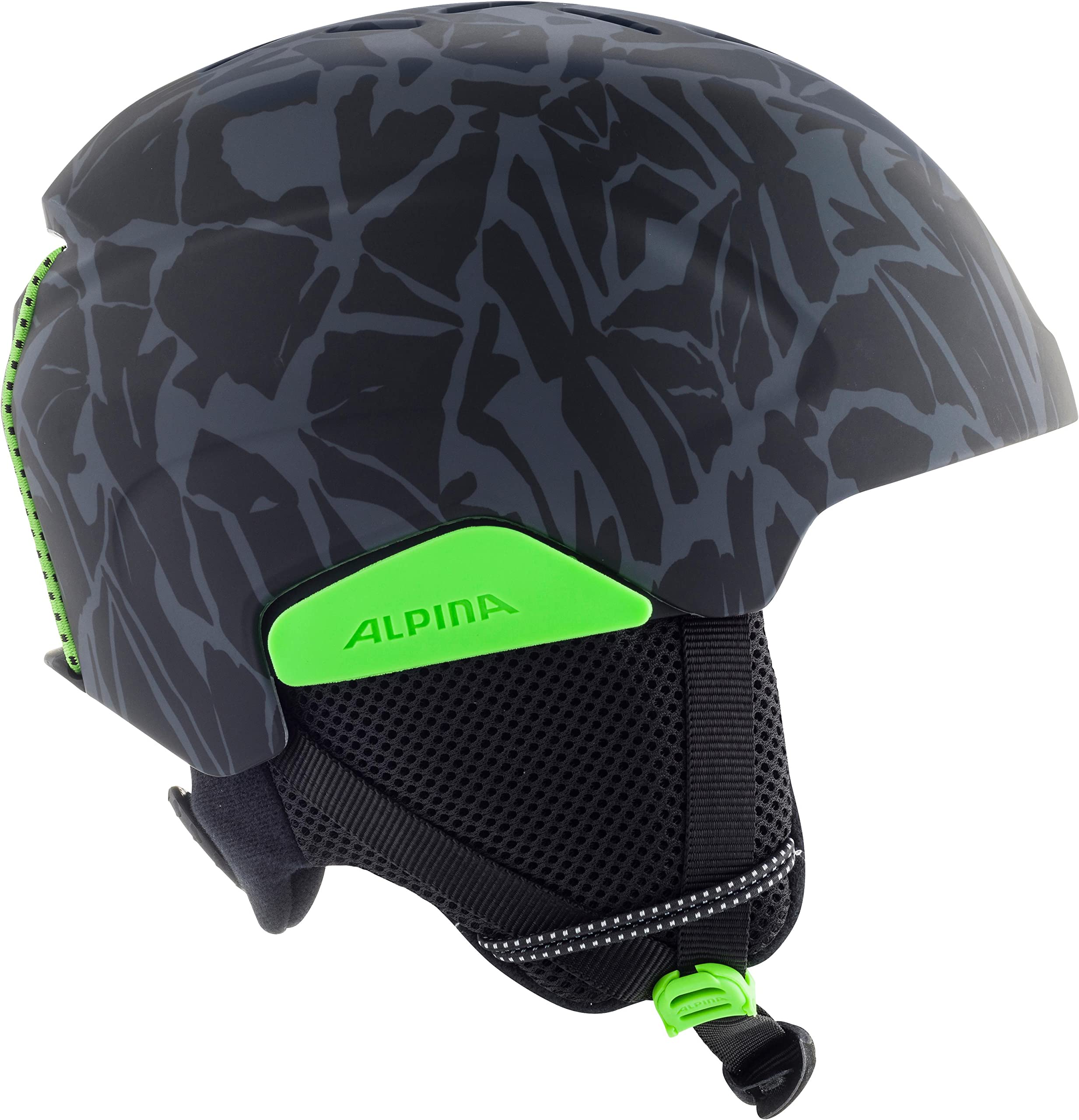 ALPINA PIZI JR Helm 2024 Black-Green Camo Matt