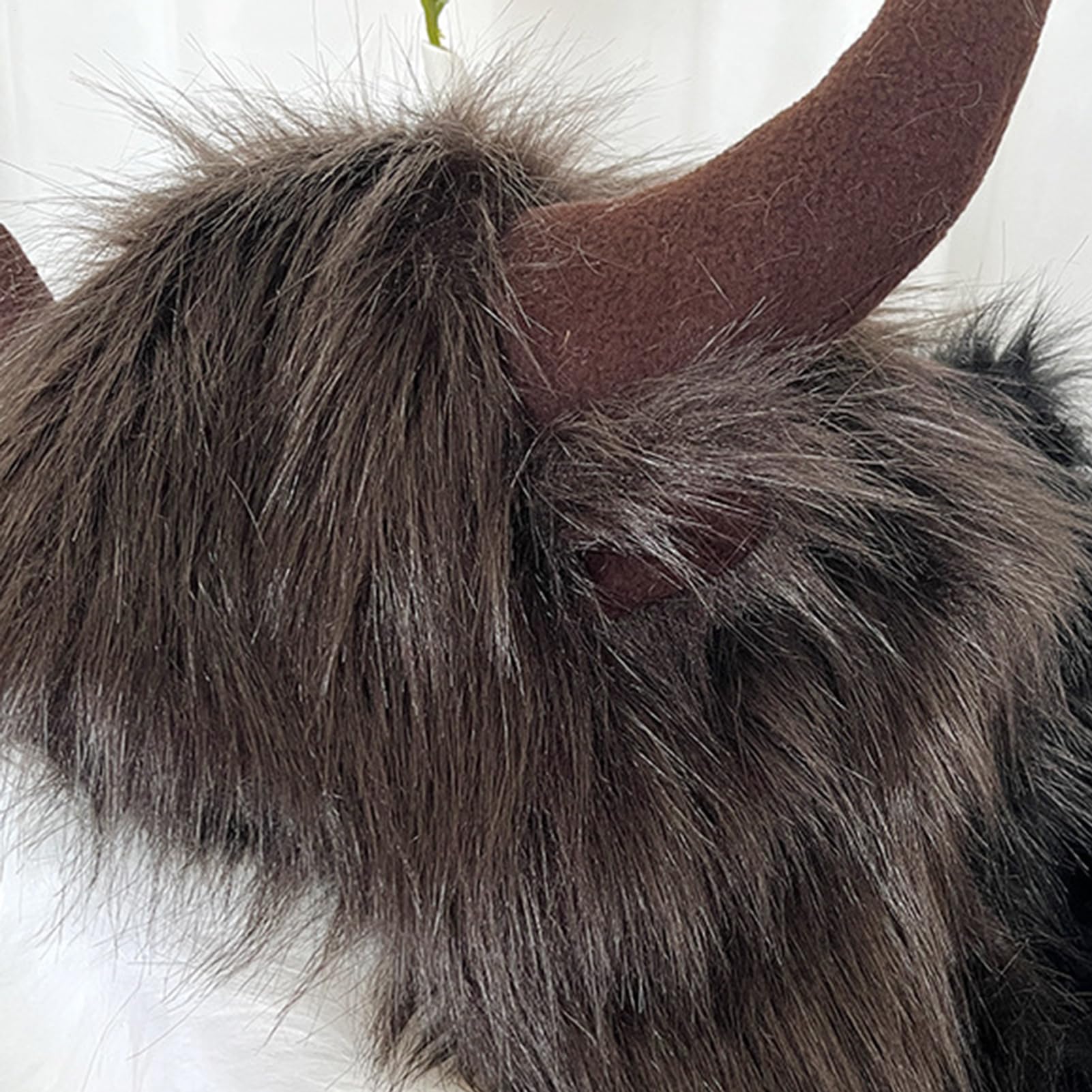 Sombrero de bisonte con cuernos – Sombrero de cuerno de felpa – Sombrero de oreja para Halloween, regalo para hombres y mujeres para animales Cosplay Festival fiesta temática aventura al aire libre