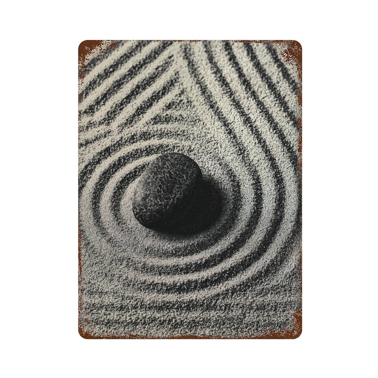 xiaoxiaoshen Zen Stone. Minimalist Wabi Sabi Wall Decor Art Metal Tin Poster Modern Home Decor Art Home Bar Shop Decorations Vintage Sign 40x30cm