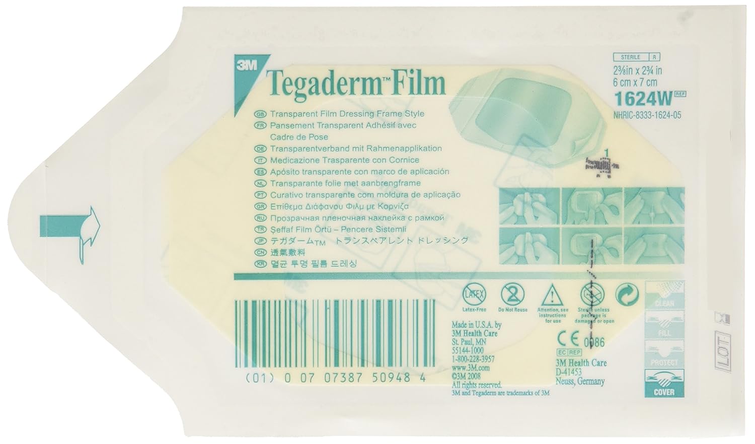 3m Tegaderm Transparent Film Dressing 2 375 x 2 75 Picture Frame Style Package of 20