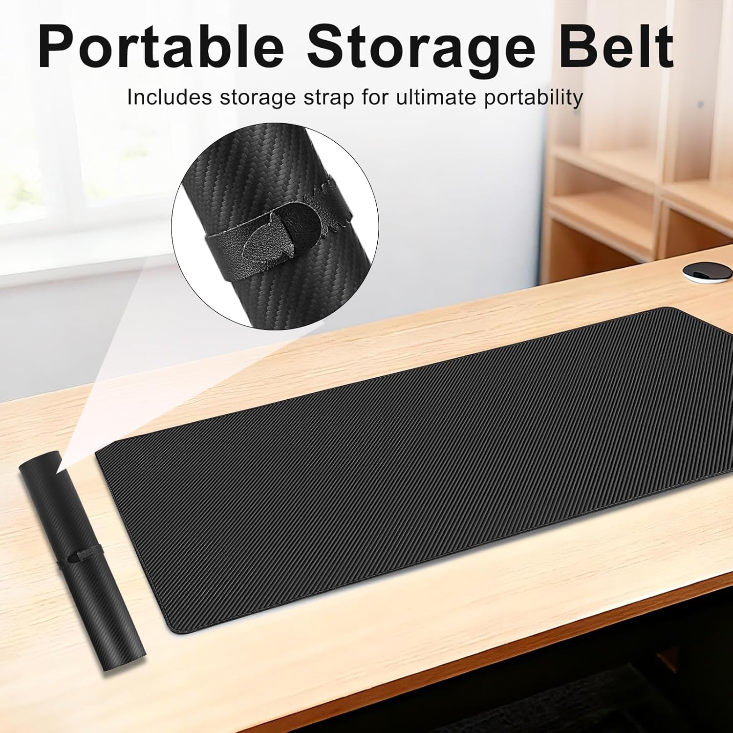 Ultra Thin Gaming Desk Pad Mat, Carbon Fiber Texture Large Mouse Pad Office Desk Mat, for Computer Desktop Protection Office Home Decor(A,47.2"x23.6")