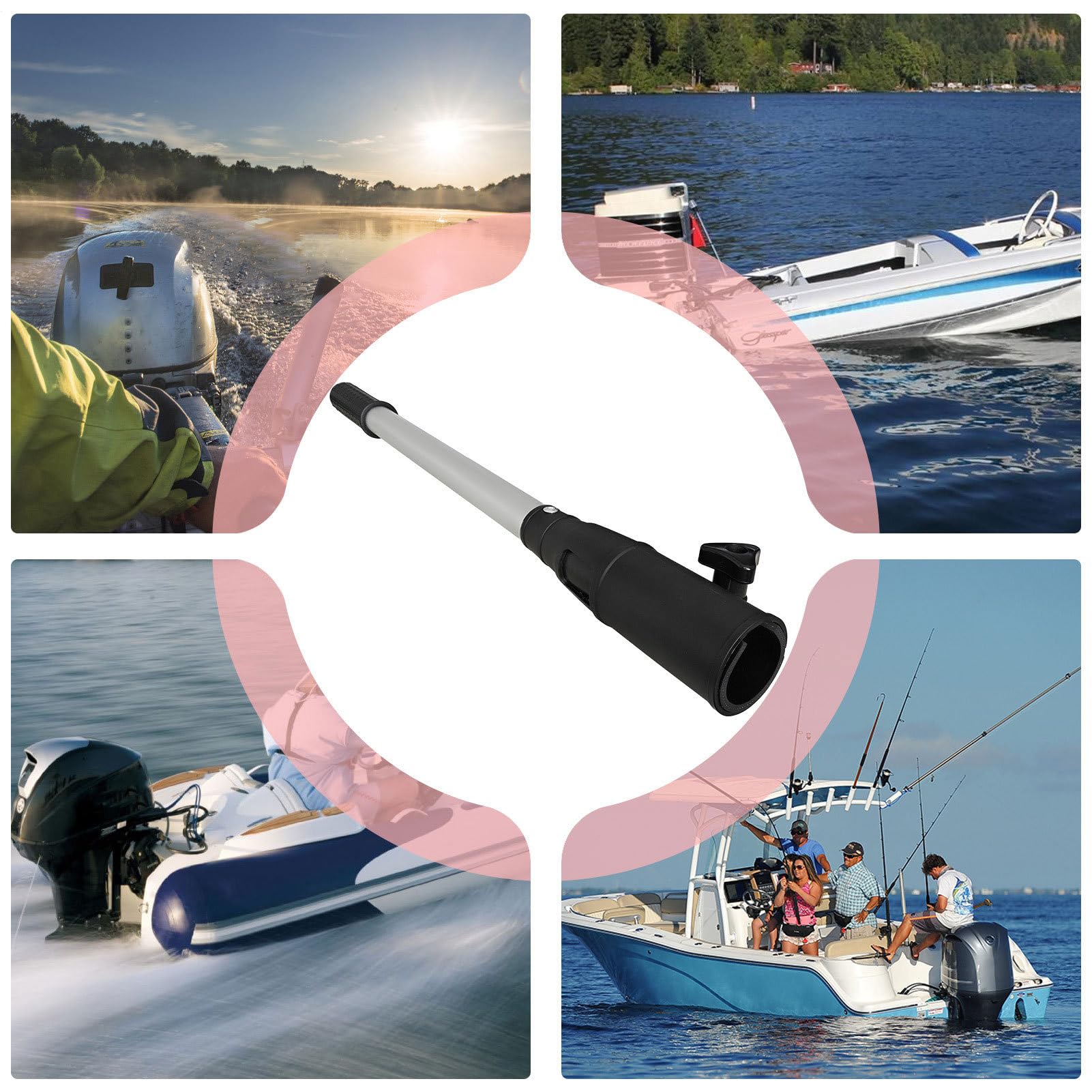 Alargador para manillar fueraborda – Extensión para barra de 60-100 cm, de mando universal para motor fueraborda, mango ergonómico antideslizante, resistente al agua salada, robusta | Mango D