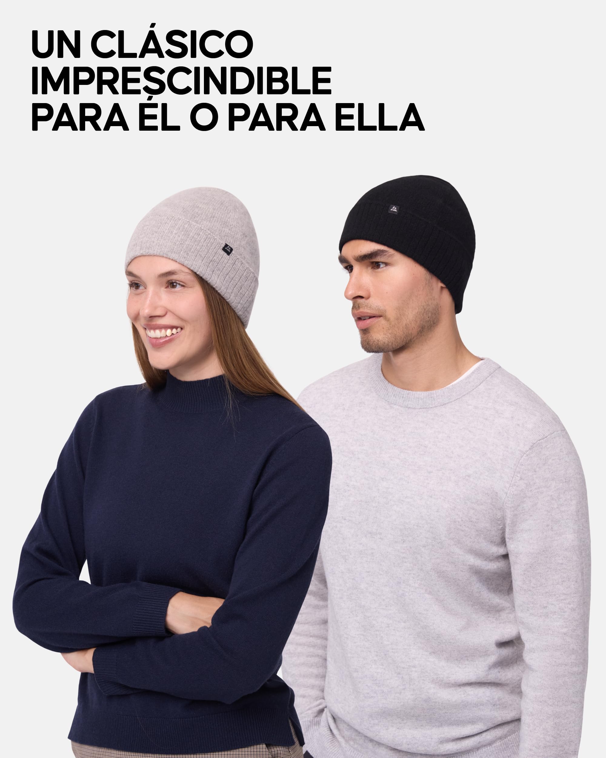 DANISH ENDURANCE Gorro Invierno Hombre y Mujer de 100% Cachemira, Unisex - Gorras de Hombre Invierno, Gorro Invierno Mujer. Gorro Hombre