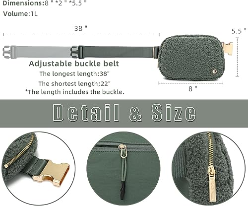 Vista 3 de Cinturón de forro polar, Verde, Forro polar