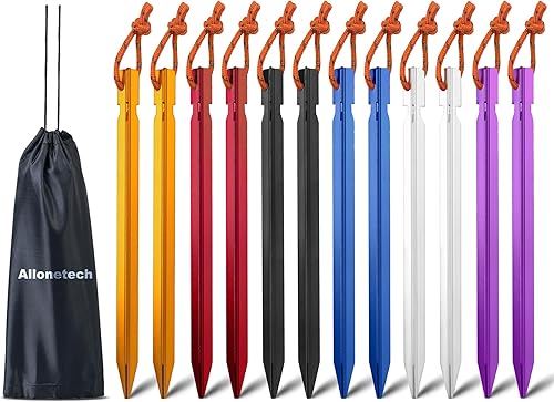 7075 - Estacas de aluminio para tienda de campaña al aire libre (12 unidades)