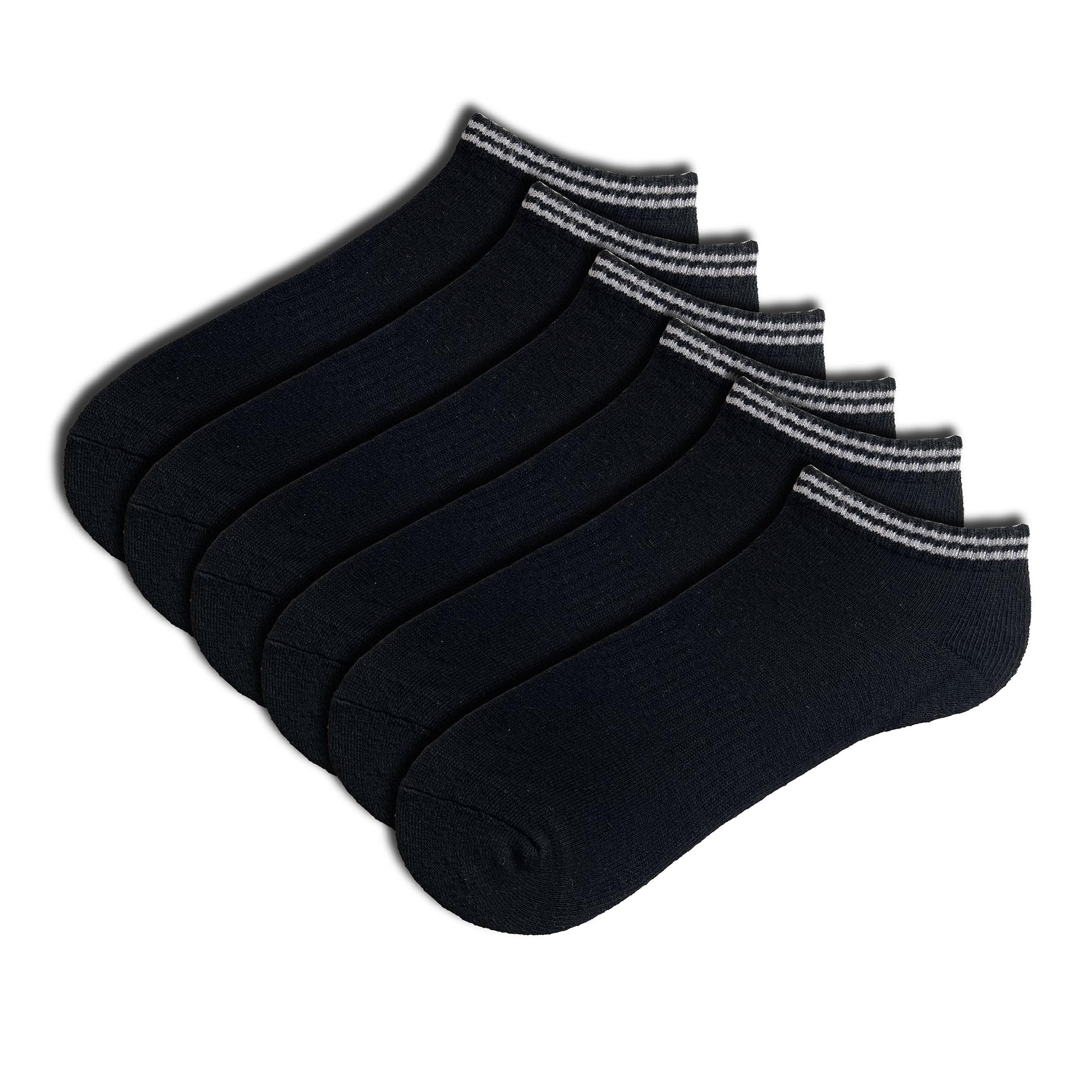 The Essentials Wardrobe Mens TEW 6 Pack Sports Trainer Liner Socks - UK 6-11/EU 39-45 - Black