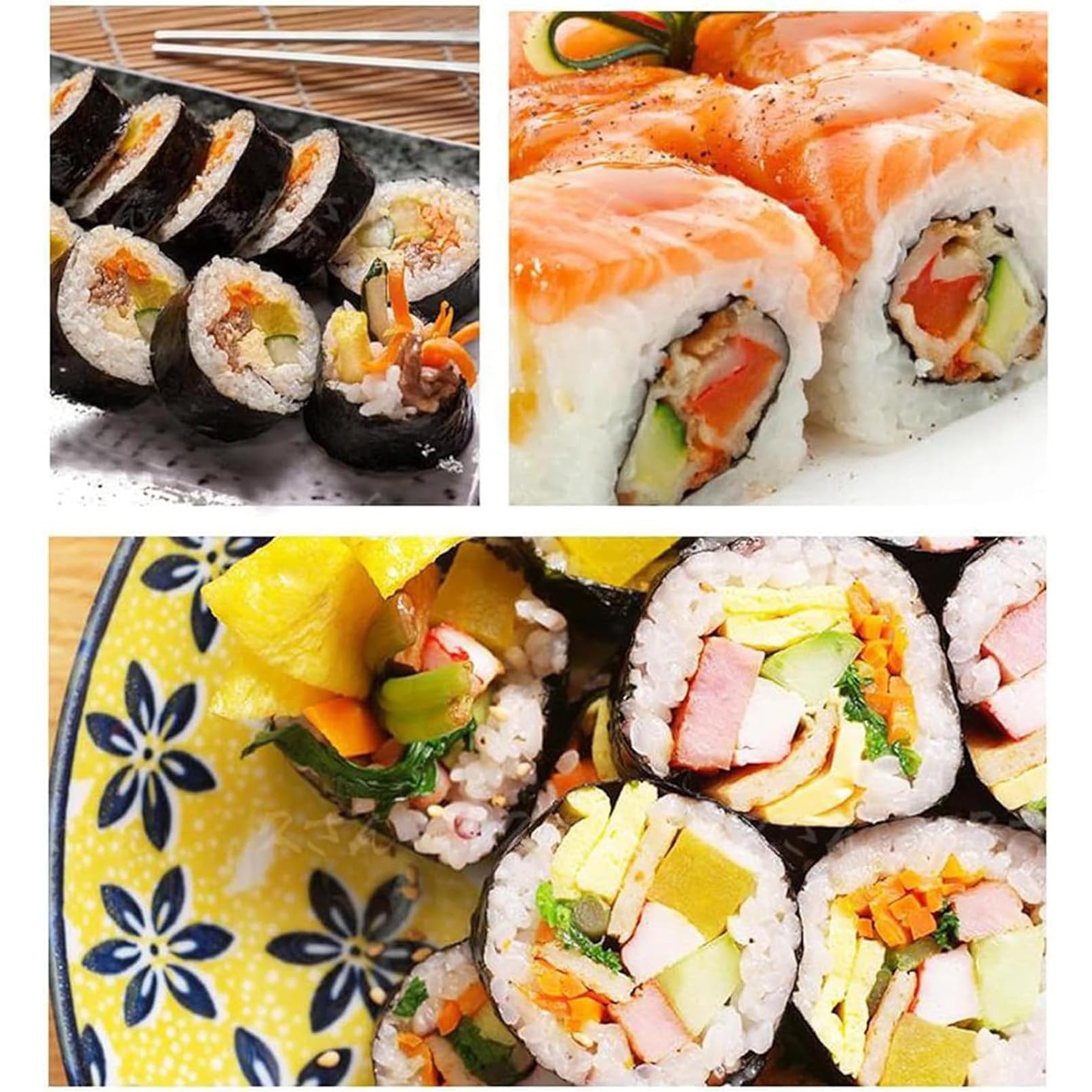 Sushi Rollschneider aus Edelstahl, kommerzieller Sushi-Schneider, manuelle 8-teilige Trennwand mit rutschfesten Saugfüßen