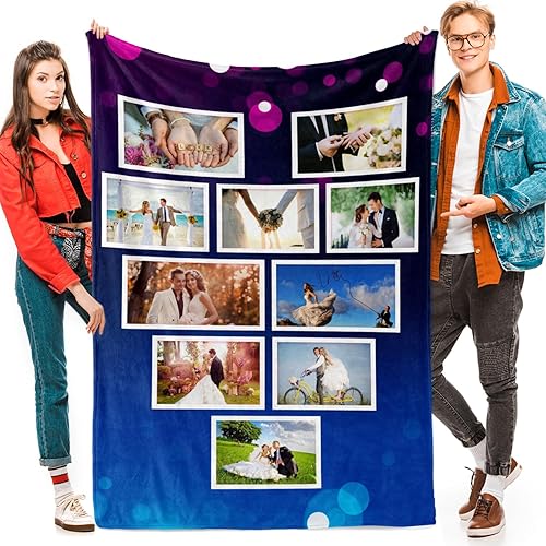 Miniatura 58 de Manta personalizada con fotos, texto, fotos personalizadas, regalos del día de San Valentín para mamá, papá, pareja, esposa, marido, novia, novio