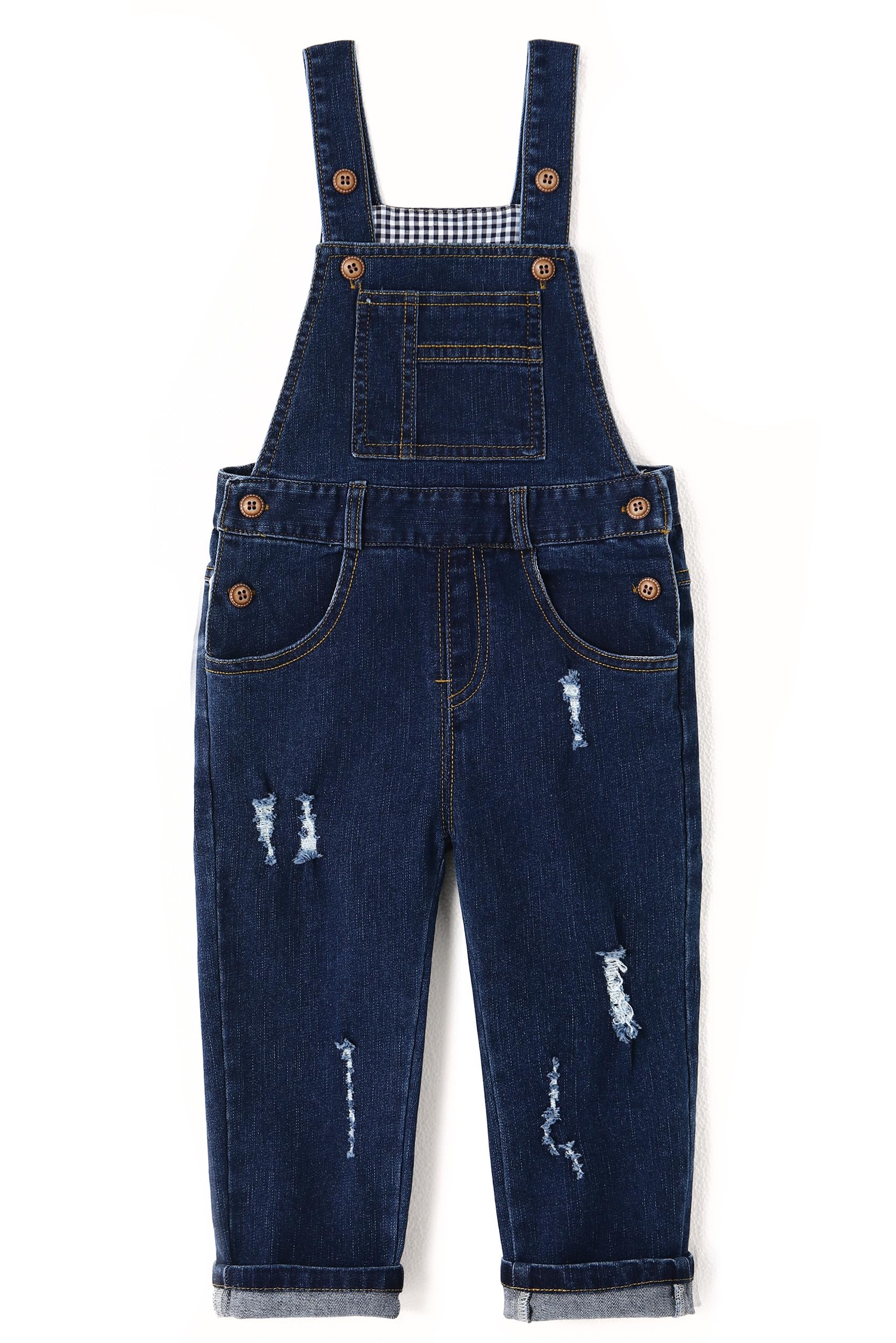 KIDSCOOL SPACE Baby & Little Boys/Girls Blue & Black Denim Overalls,Jean Workwear