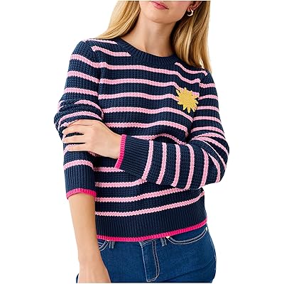 Lilly Pulitzer Jovienne Sweater low tide navy shine bright stripe