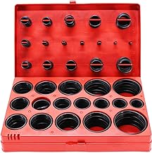 HFS O-Ring Set, Heat Resistant, Water Resistant, Corrosion Resistant, Used for Gaskets for Various Equipment, Seals Water, Gas, Oil, Fluid, Fully Seal, 32 Types, 419 Pieces, Red