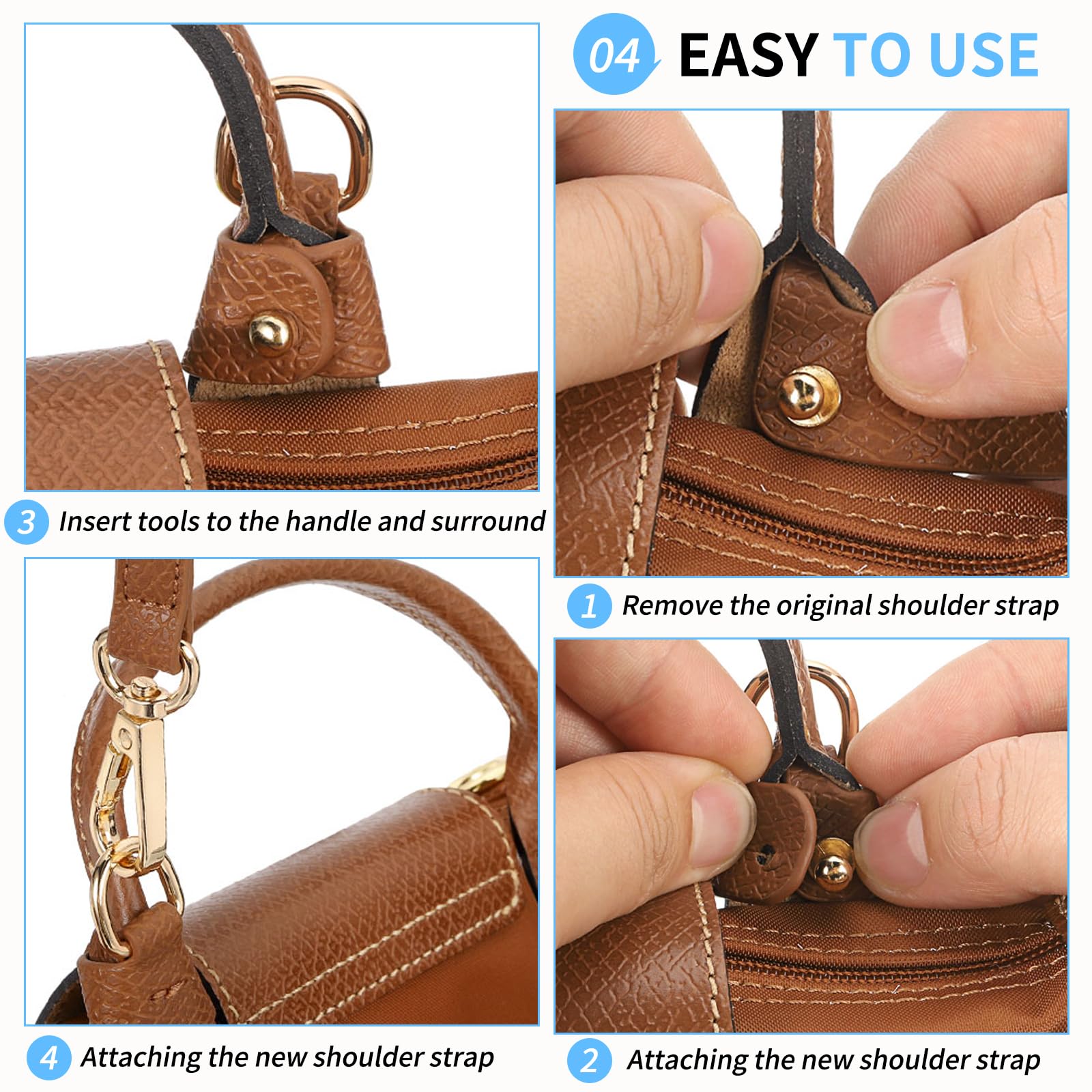 SUIKIHUM Chaîne Argent Sangle Sac à Main SUKIHUM - Chaîne Métal Argenté Et Cuir Véritable Réglable 110-125cm Sangle Rechange Sac à Main