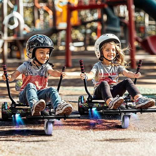 Miniatura 6 de Scooter con accesorio de asiento para niños y adultos, scooter de equilibrio de 6.5 pulgadas y 8.5 pulgadas con altavoces Bluetooth y luz LED