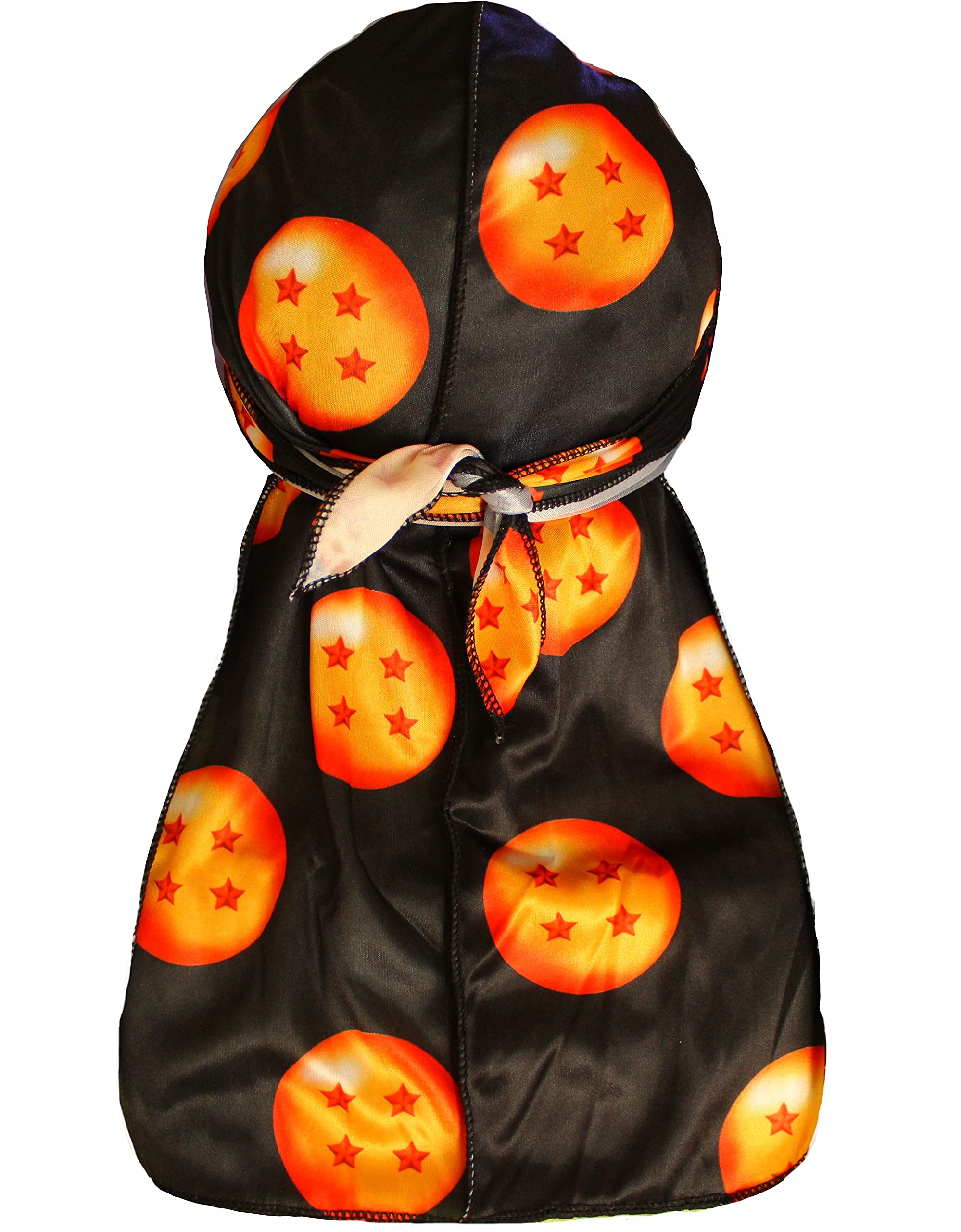 Design Durag- Anime Long Tail Silky Satin Doo Rag with Breathable and Stylish Wave Cap Design Black