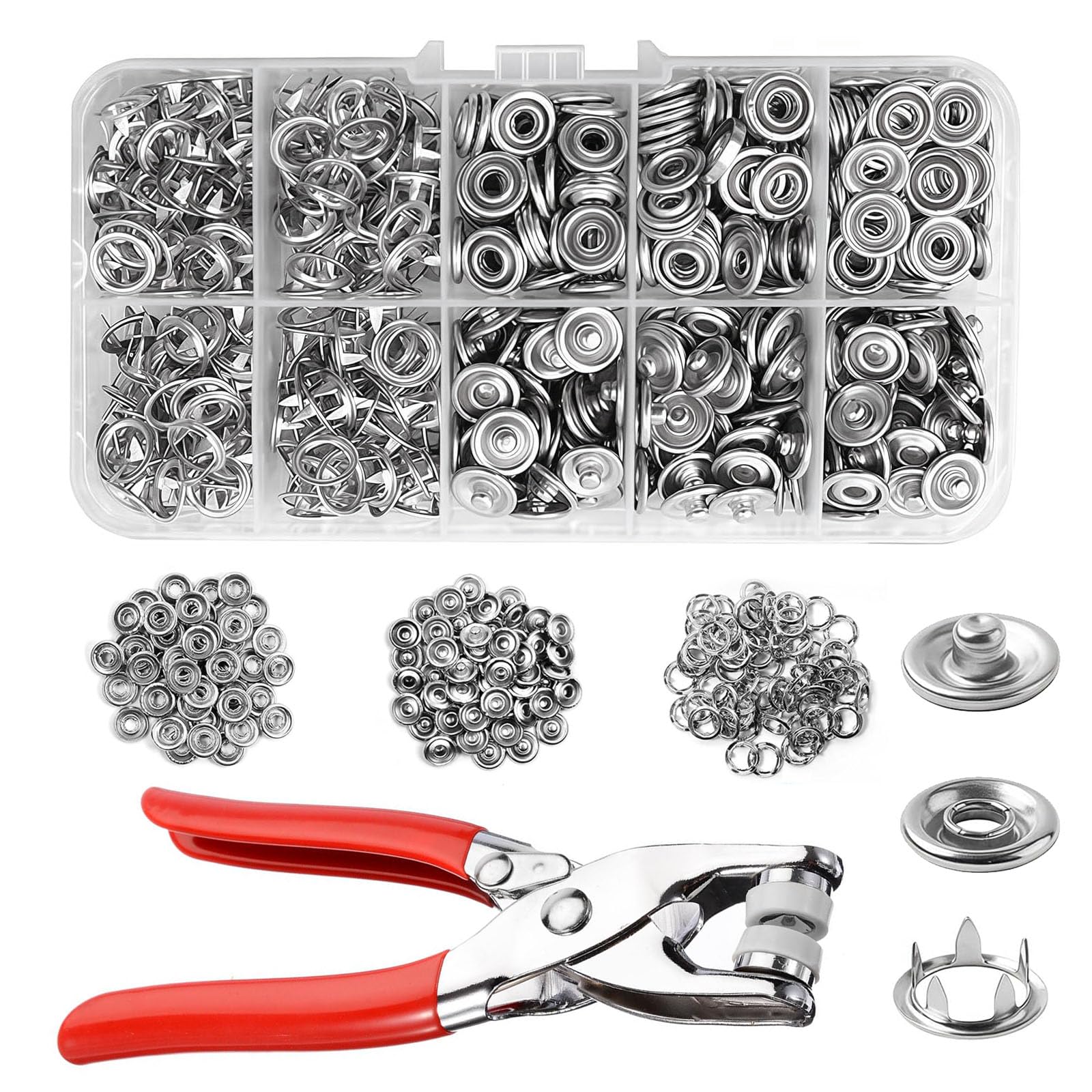 100 Pieces Gun Press Buttons Metal Press Studs for Jeans Bags Clothes Fabric Leather Crafts