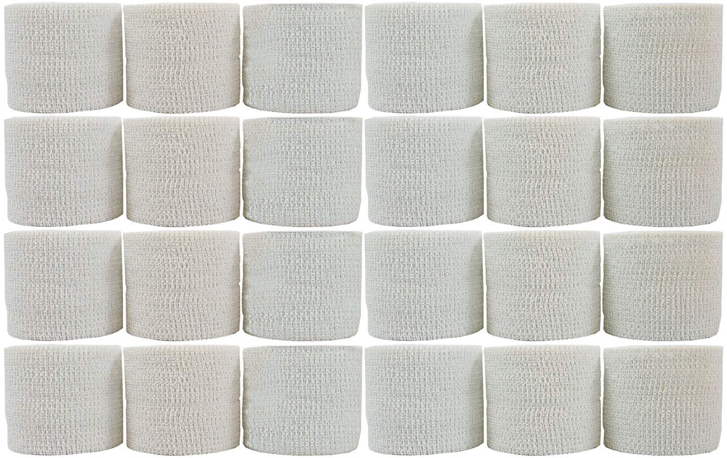 PowerFlex Self Adherent Tape, Latex, Athletic Tape, White, 2", 24 Rolls per Case