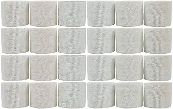 PowerFlex Self Adherent Tape, Latex, Athletic Tape, White, 2", 24 Rolls per Case