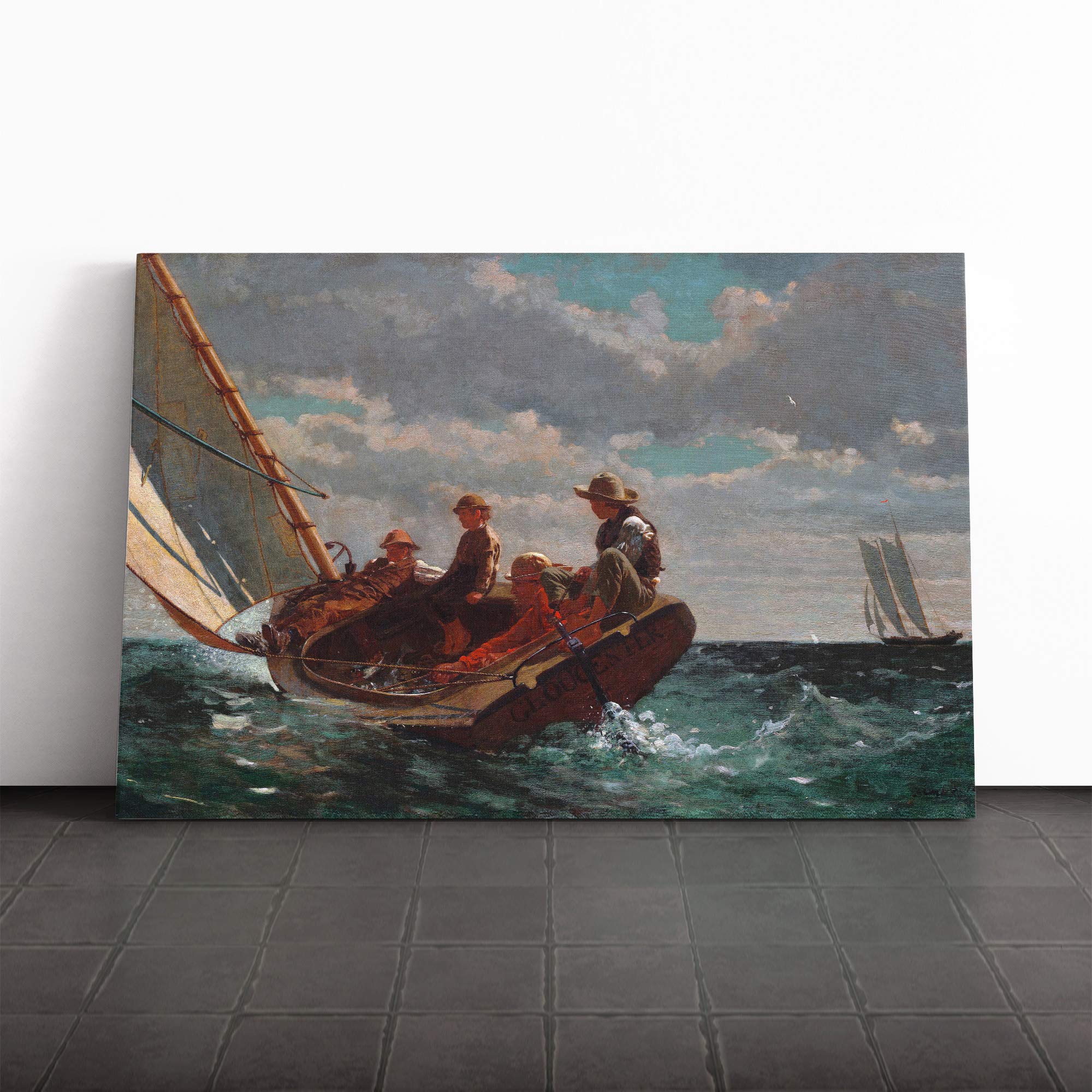 Winslow Homer A Fair Wind Canvas Print | Gallery Wrapped 30mm Frame Wall Art | 24x16 inches | Ready to Hang | Modern Picture | Living Room Bedroom Lounge Office