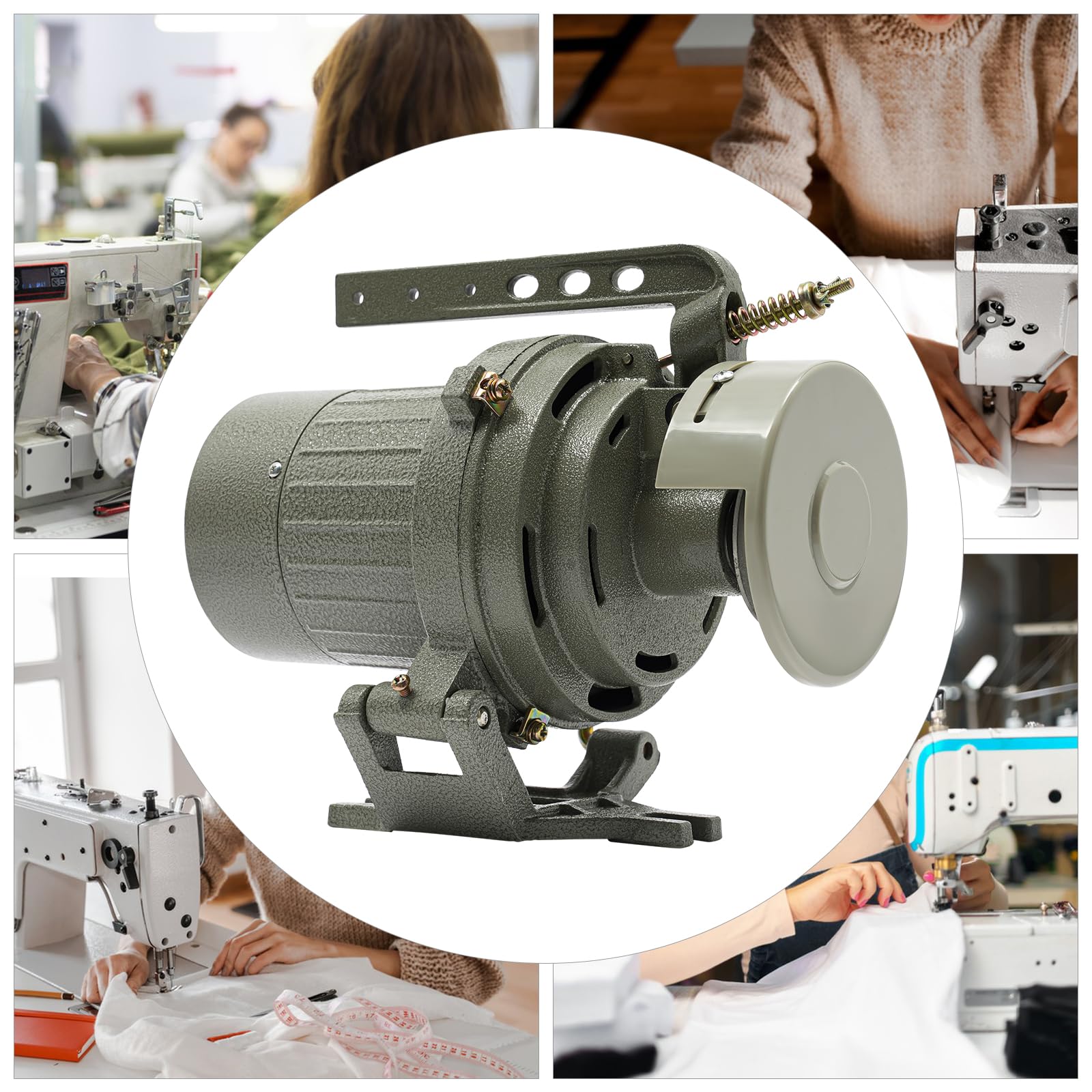 Motore elettrico per macchina da cucire, 400 W, per macchine da cucire industriali, 2850 giri/min, servomotore da 220 V, motore da cucire industriale, grigio, con copertura protettiva