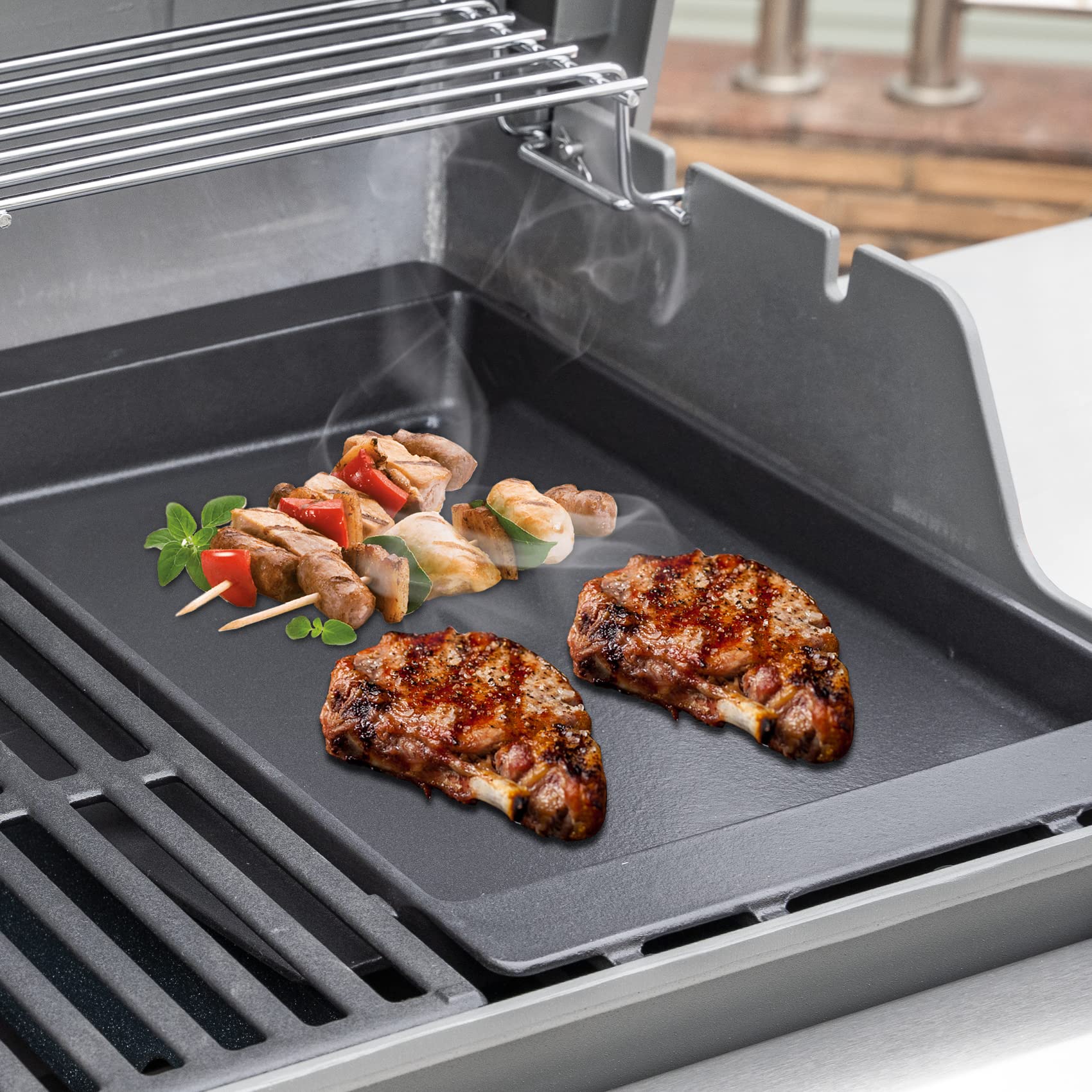 onlyfire Piastra per Grill in Ghisa, Plancha Piastra Griglia per Barbecue a Gas Weber Spirit I&II Serie 200/300 e Spirit 2/3/4 Fuochi Barbecue a Gas (2025),7658