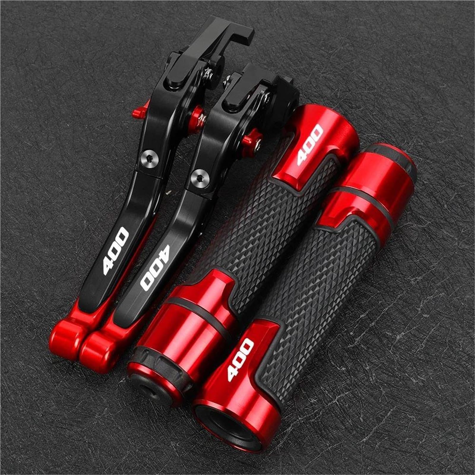 GQUIKGW Replace Brake Clutch Levers Motorcycle Parts Handles Adjustable Folding Extendable for CB1 CB400F 1989 1990 1991(Red 2)