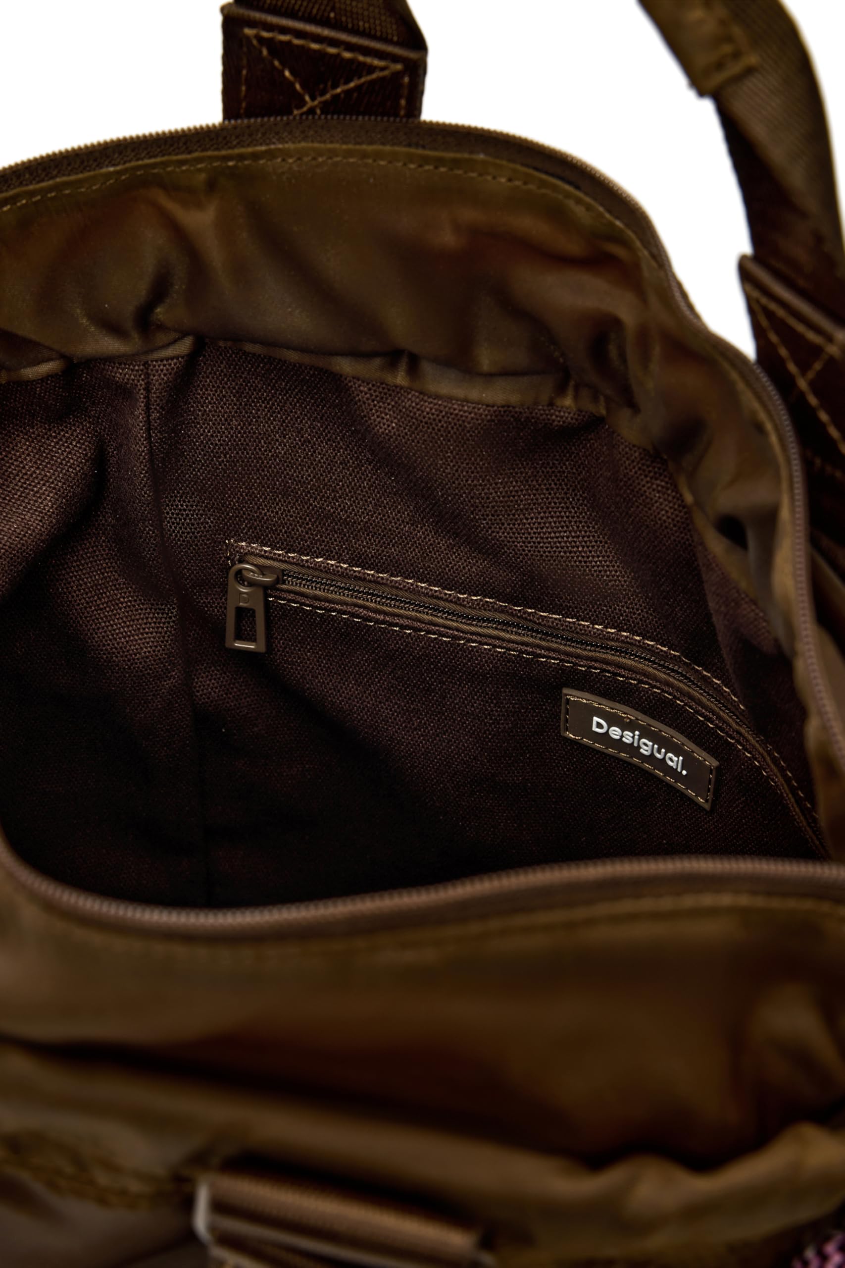 Desigual sac à dos de loisirs Neo Grunge Globe Nylon Backpack Brown brun