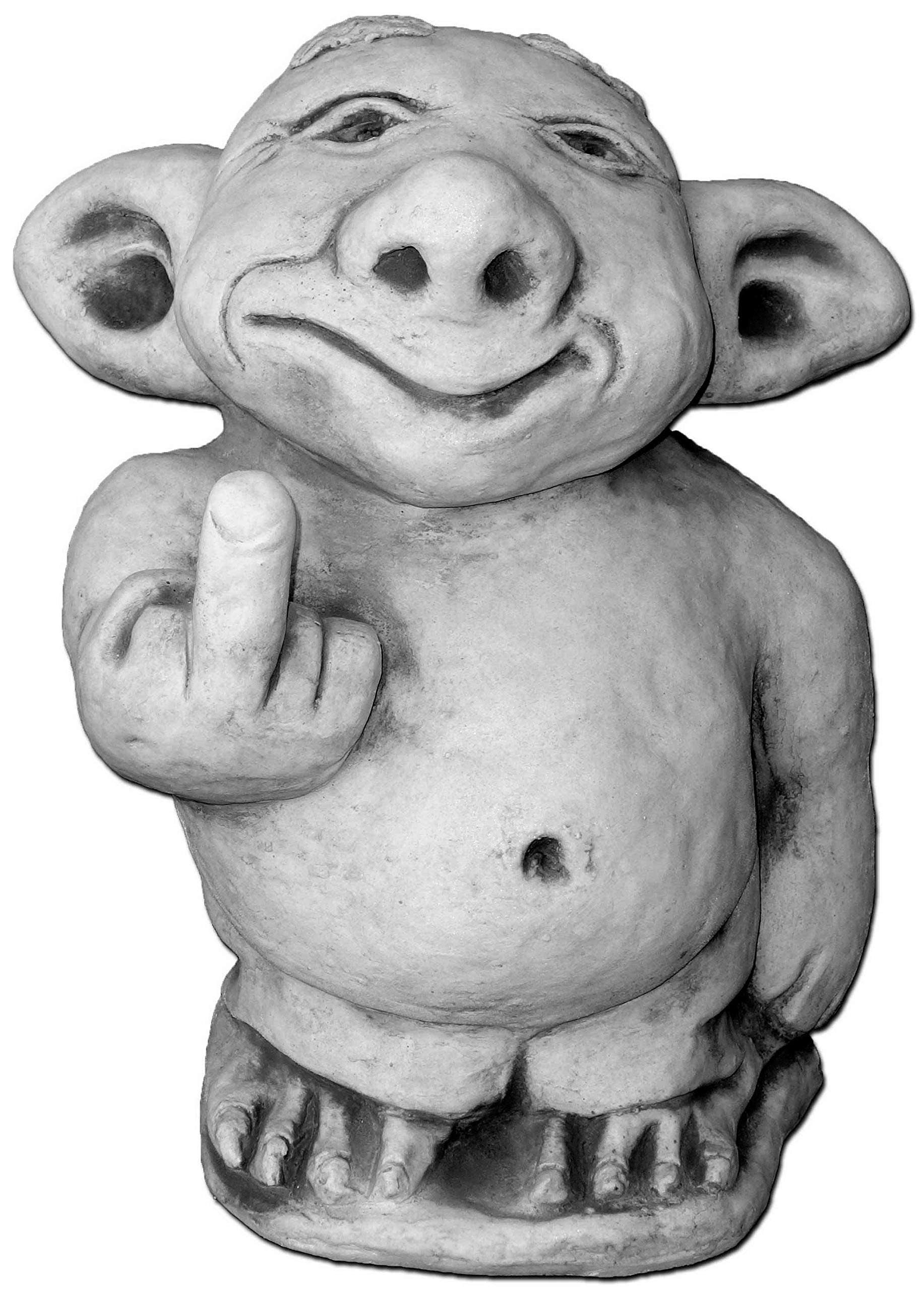gartendekoparadies.de Giant XXL troll middle finger stinky finger made of cast stone, frost-proof