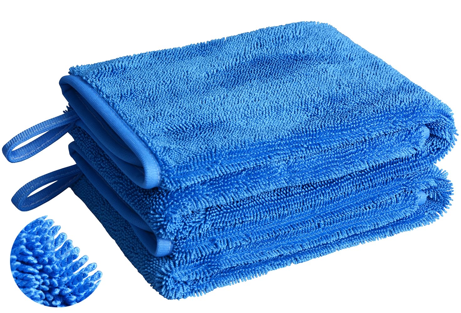 MAYOUTH Car Drying Towel Super Absorbent Microfibre Car Cleaning Cloths 600gsm Twisted loop Scratch-Free for Auto Washing Detailing Motorcycles Polishing Window Glass Lint Free (Bluex2, 40x60cm)