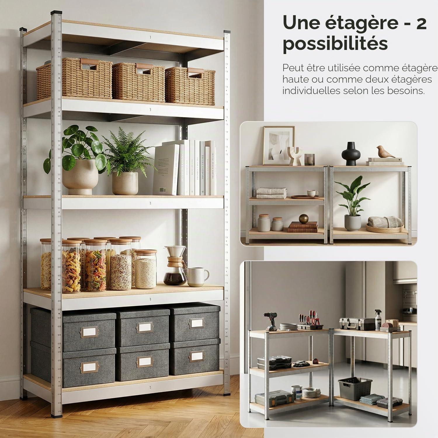 Lot de 2 étagères Panorama24 - Étagère pour une cave, un atelier, pour charges lourdes - 875 kg