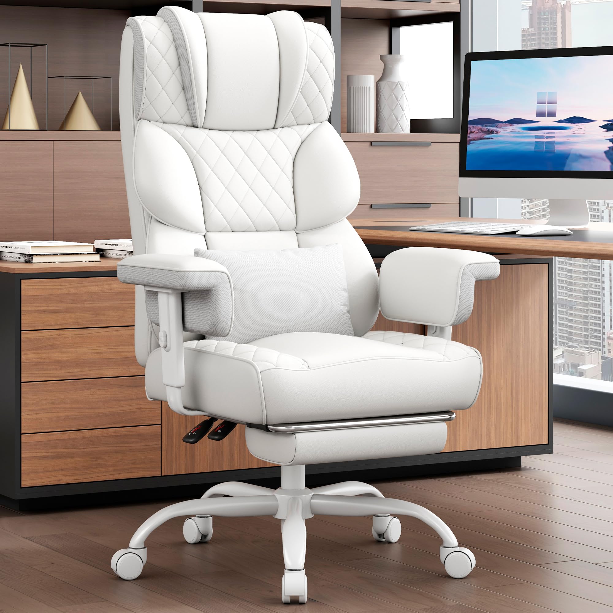 Vonesse Big and Tall Office Chair Desk Chair with Soft Adjustable Armrests Ergonomic High Back Gaming Chair with
